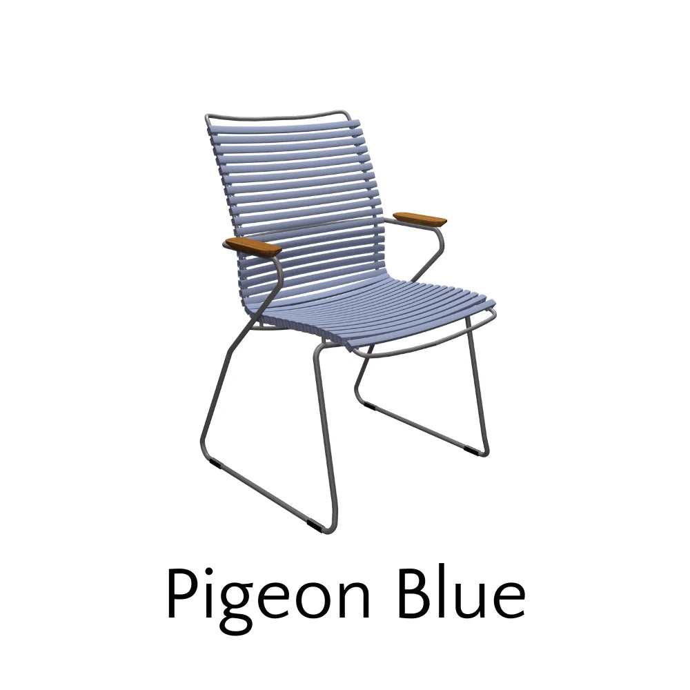 CLICK Outdoor Dining Chair with Tall Back - Patio, Garden, Poolside, and Restaurant Seating - Weather-Resistant and Comfortable for Outdoor Use
