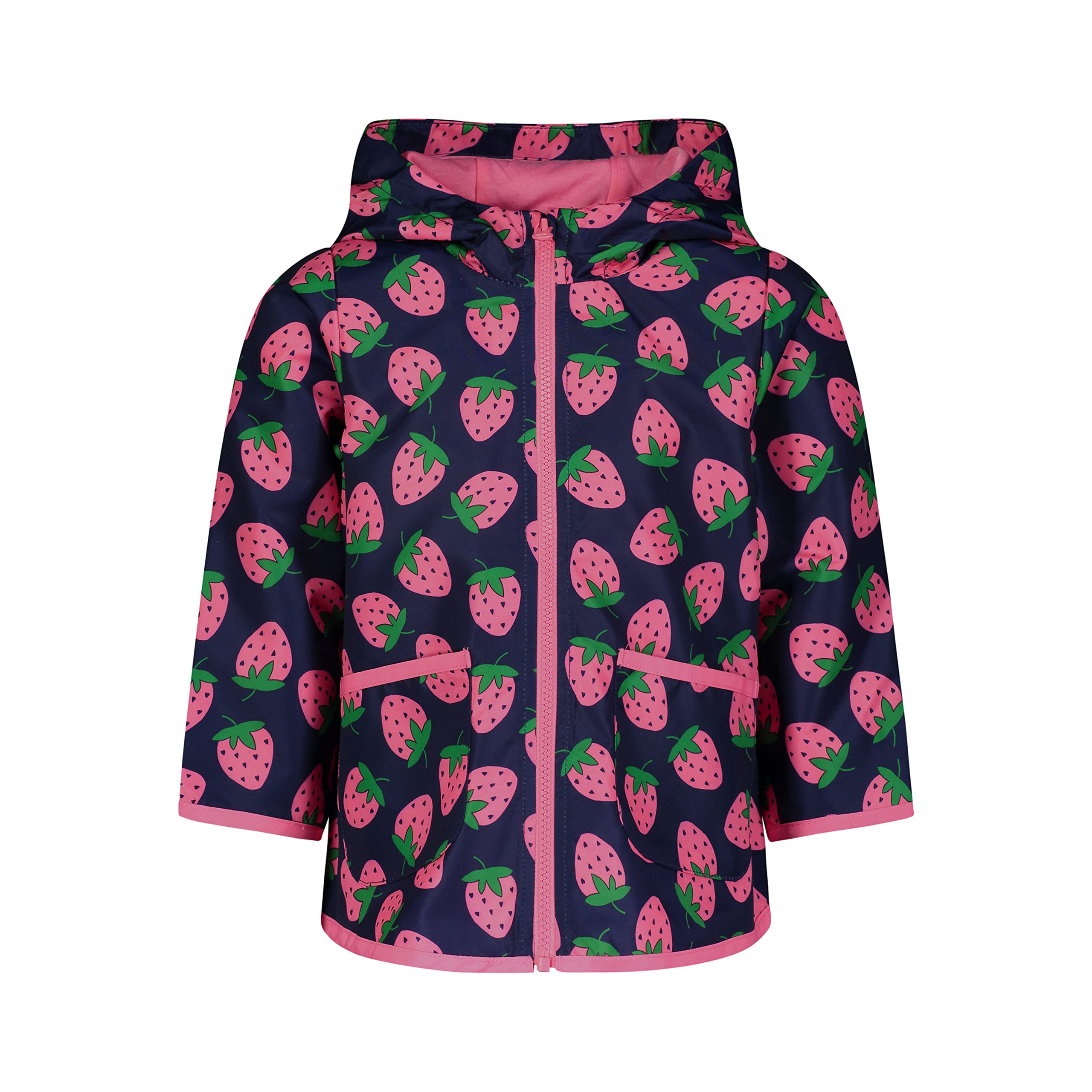 Carter's Simple Joys Girls' Waterproof Raincoat - Lightweight Hooded Jacket for Outdoor Play, School & Spring Weather Protection