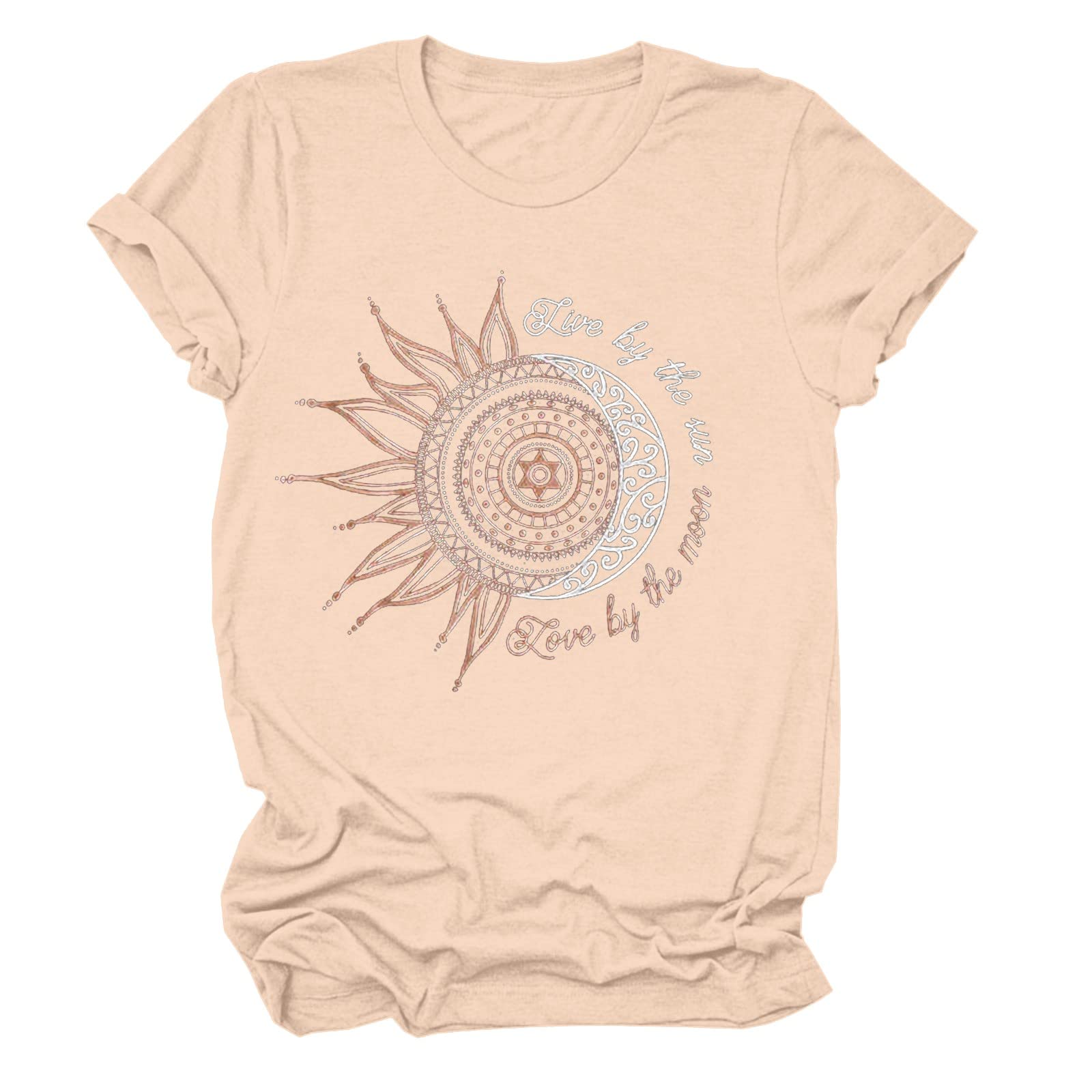 QUFECH Women's Casual Summer T-Shirt - Round Neck Short Sleeve Printed Blouse for Everyday Wear | Perfect for Office, Dating & Weekend Outfits
