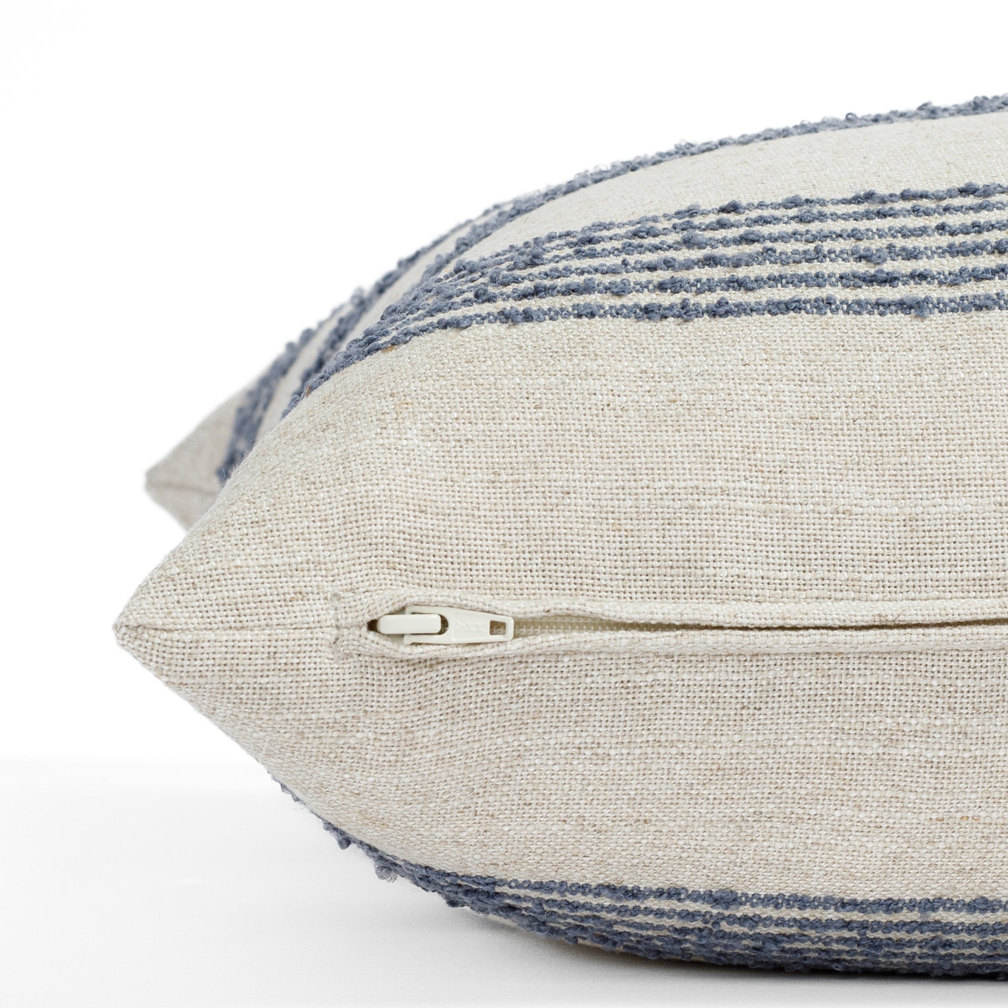 Finn Stripe 22x22 Decorative Throw Pillow Cover - Soft Denim Blue & White Striped Cushion for Sofa, Bed, or Chair - Perfect for Living Room, Bedroom & Home Decor