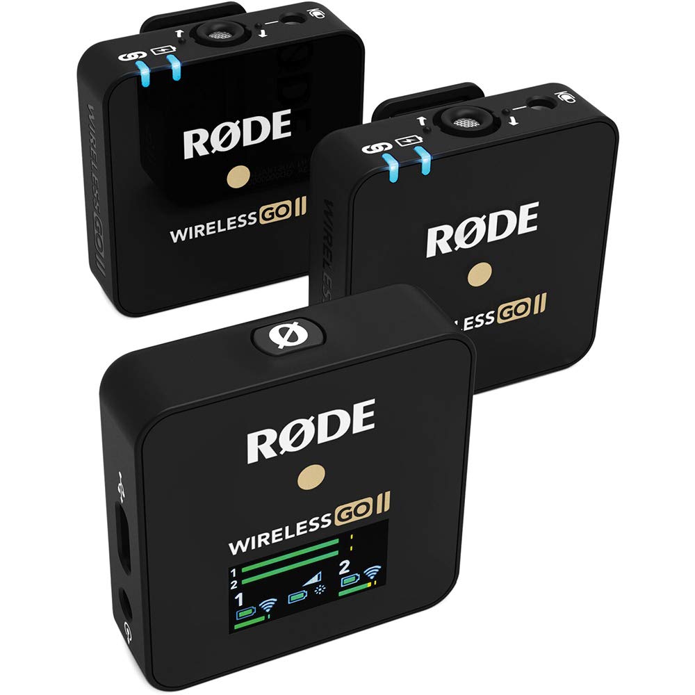 Rode Wireless GO II Compact Wireless Microphone System for 2-Person Recording - Includes 2 Omnidirectional Lavalier Mics - Perfect for YouTube, Podcasting, Interviews & Live Streaming