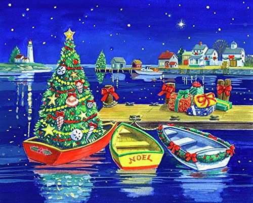 5D DIY Diamond Painting Kit for Adults - Christmas Themed Rhinestone Art, Crystal Dotz Cross Stitch Craft (12x8 Inch) - Home Wall Decor, Relaxing Hobby Gift for Women, Friends & Family