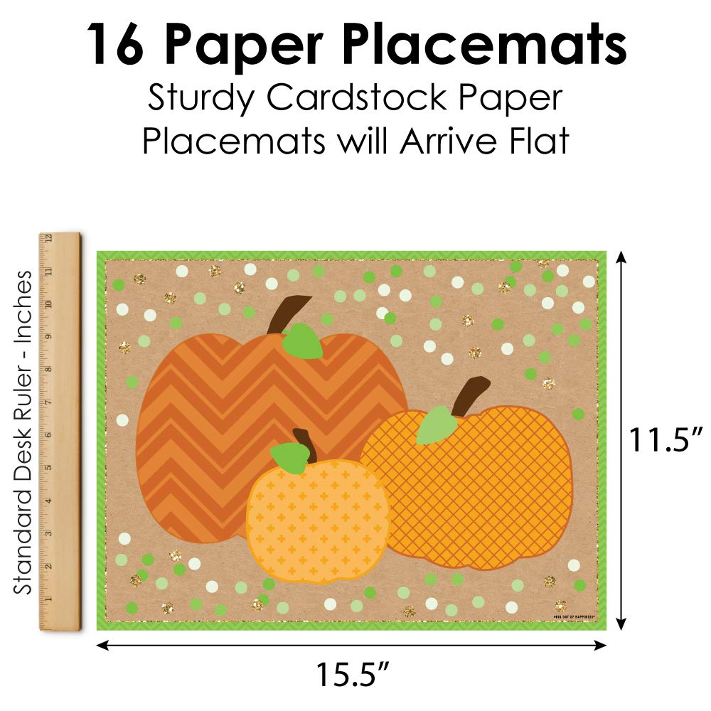 Big Dot of Happiness Pumpkin Patch Party Table Decorations - 16-Piece Set for Fall, Halloween & Thanksgiving Celebrations - Perfect for Seasonal Gatherings, Holiday Dinners, and Festive Home Decor