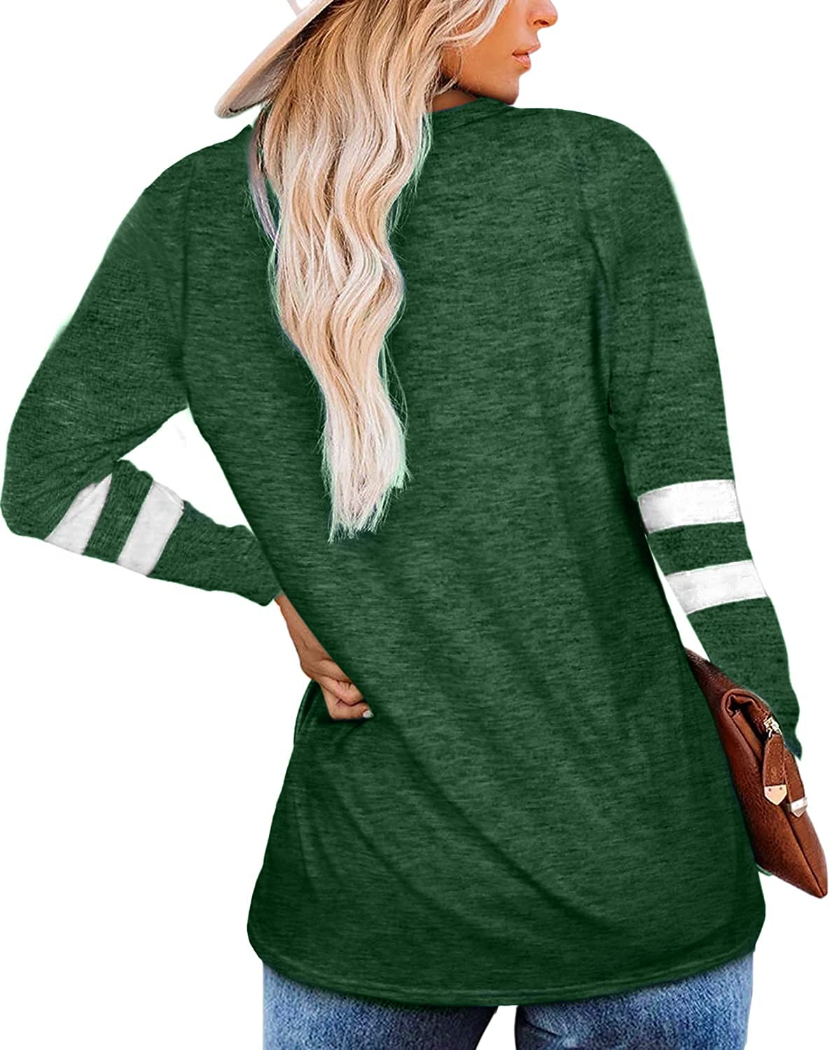 Grace's Secret Women's Long Sleeve V-Neck Casual Tunic Tops - Soft Blouse for Work, Office & Everyday Wear