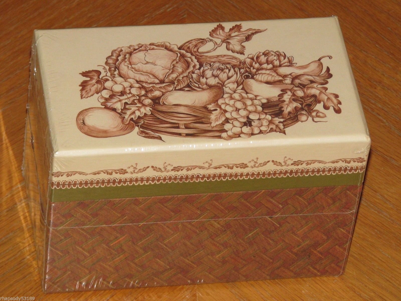 Bountiful Harvest Recipe Card Box - Organize & Store Your Favorite Recipes - Perfect for Home Chefs & Cooking Enthusiasts