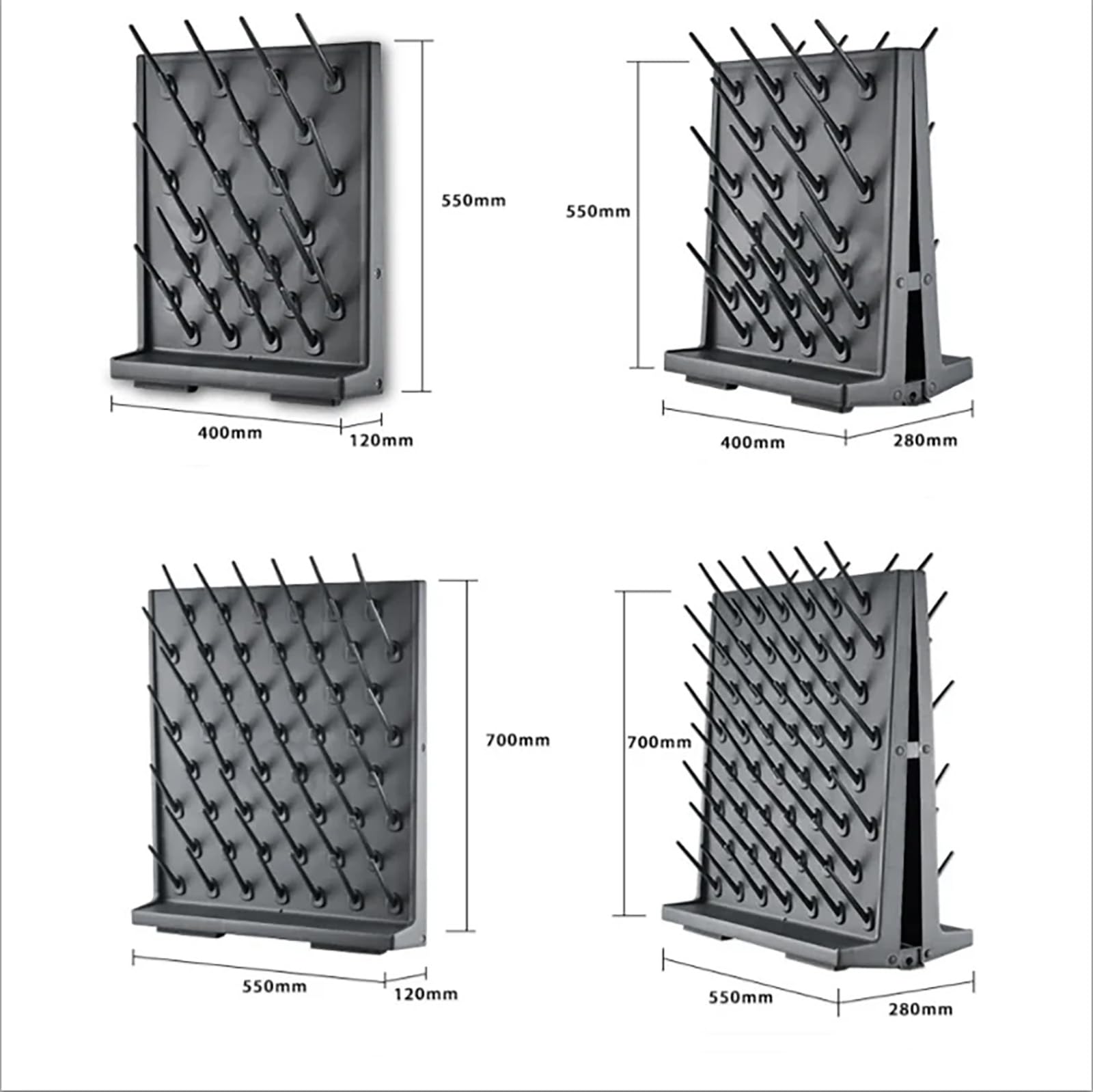 Stainless Steel Lab Drying Rack with 27 Detachable Pegs - Wall Mount & Bench-Top Laboratory Glassware Organizer for Test Tubes, Beakers & Flasks - Ideal for Chemistry Labs, Schools & Research Facilities (Black)