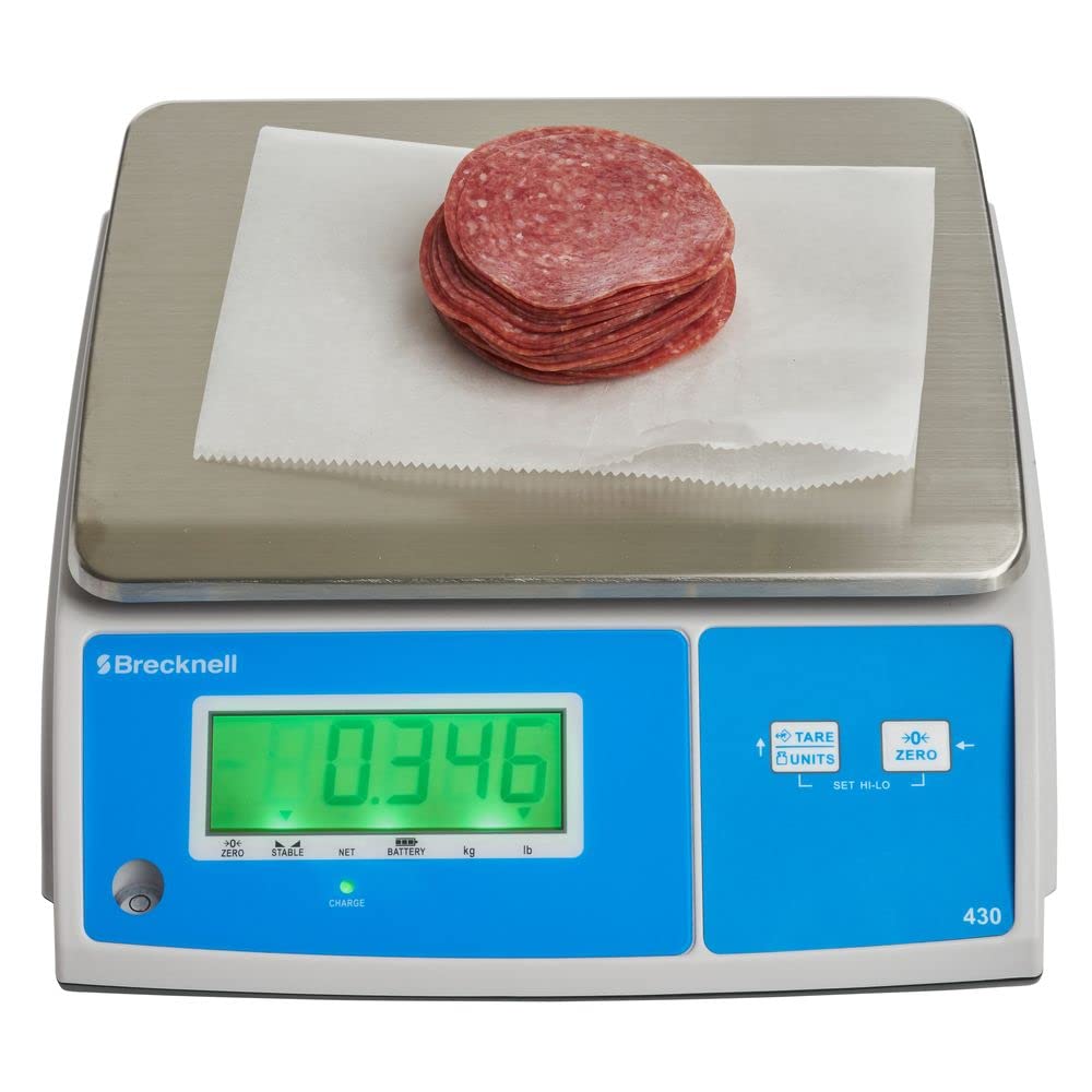 Brecknell 430-15 Precision Food Service Scale - 15 lb Capacity with 0.001 lb Accuracy | Perfect for Commercial Kitchens, Bakery Portioning & Deli Weighing