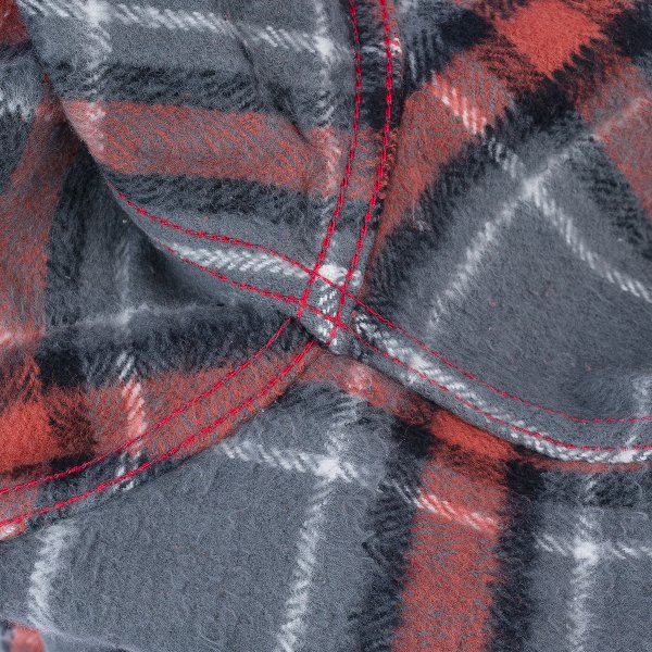 Iron Heart IHSH-375 Heavyweight 12oz Slub Flannel Shirt - Gray Herringbone Check for Men | Durable Workwear & Outdoor Activities