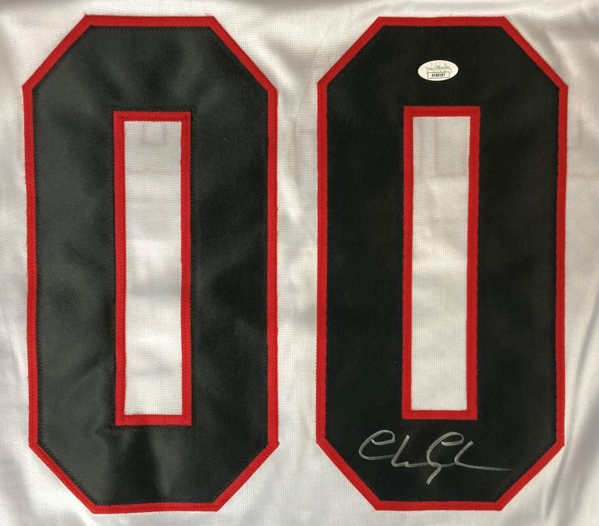 Authentic Chevy Chase Signed Christmas Vacation White Chicago Griswold Jersey with JSA COA - Perfect for Movie Memorabilia Collectors & Holiday Decor