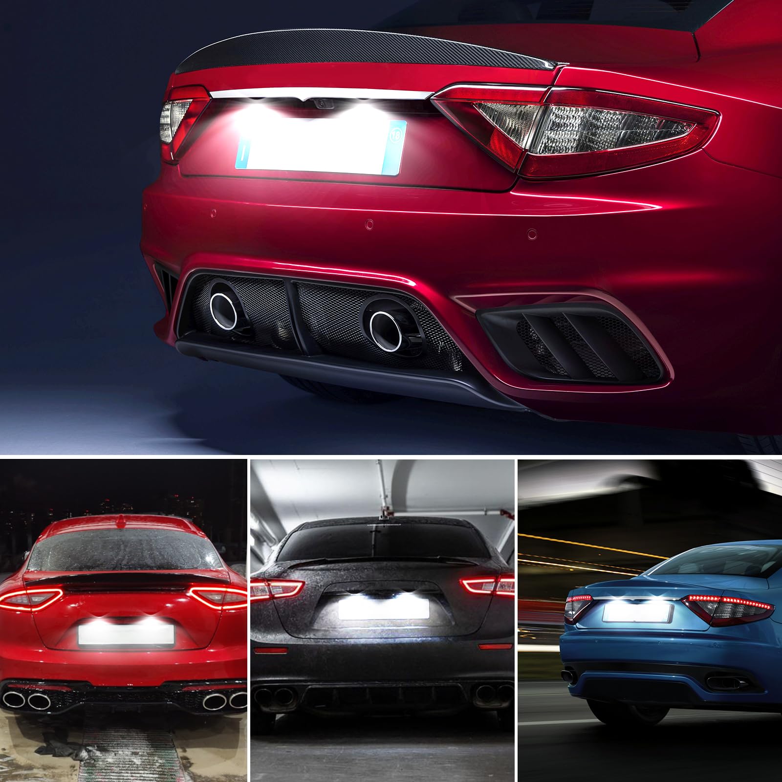 **OPP ULITE 48-LED Cool White 6000K License Plate Light for Maserati Coupe 4200/GT (2001-2007), GranTurismo (2007+), GranCabrio (2010+) – Plug & Play, 2-Pack (PZ215-USA) – Perfect for Night Driving & Enhanced Style**