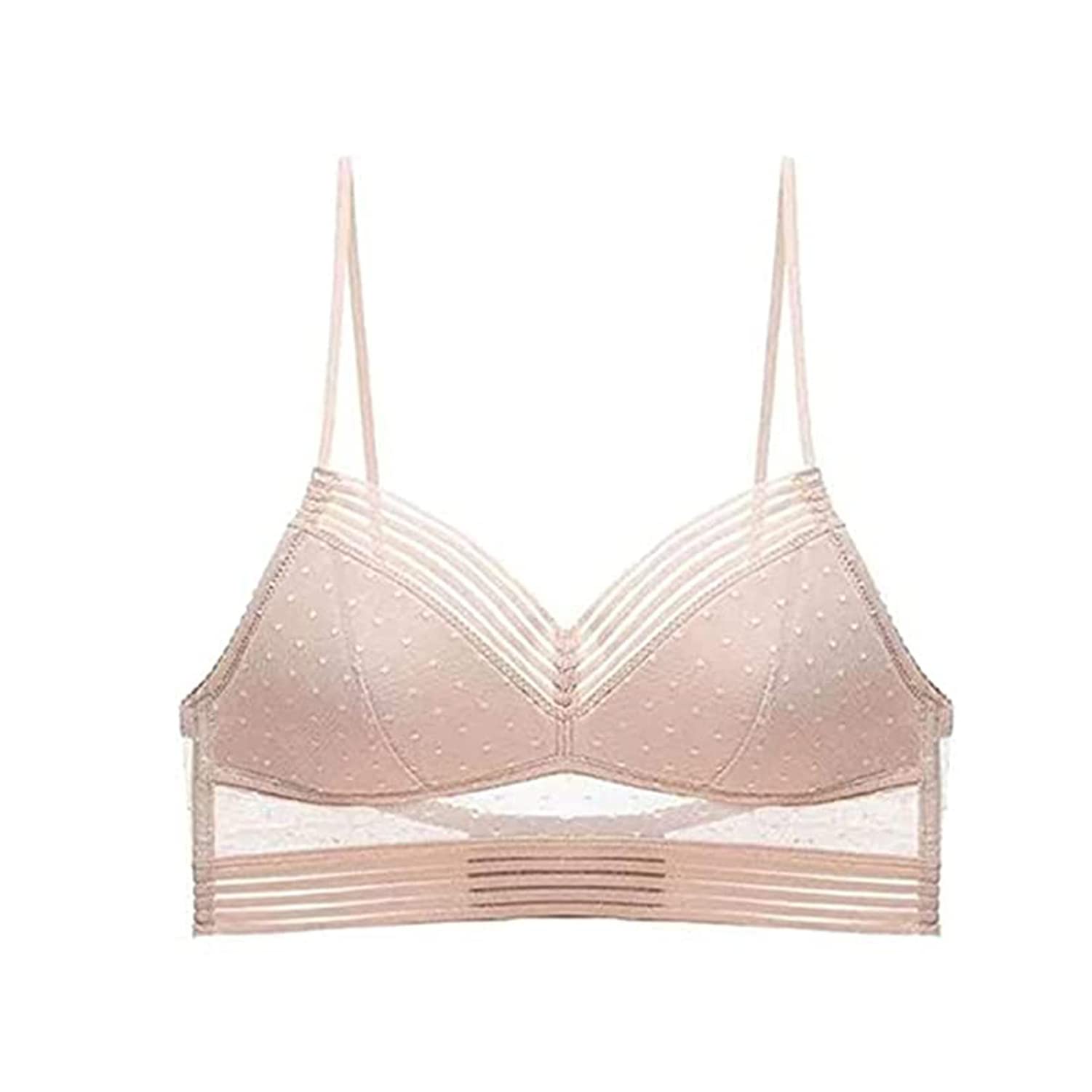 Starry Wireless Lace Bra for Women - Low Back Lifting Push Up Bra with Deep V & U-Back Design - Comfortable & Sexy Lingerie for Date Night, Wedding, and Special Occasions