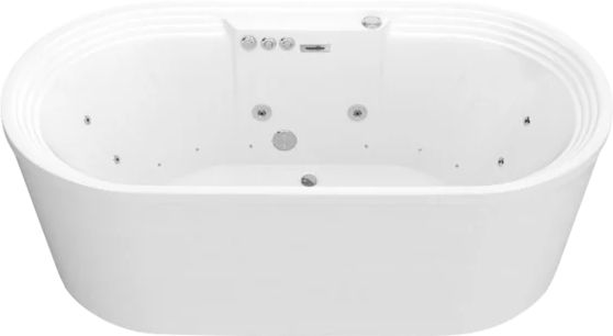 Anzzi FT AZ201 Sofi 67-Inch Freestanding Bathtub with Whirlpool & Air Jets - Center Drain Design for Luxury Spa Experience at Home