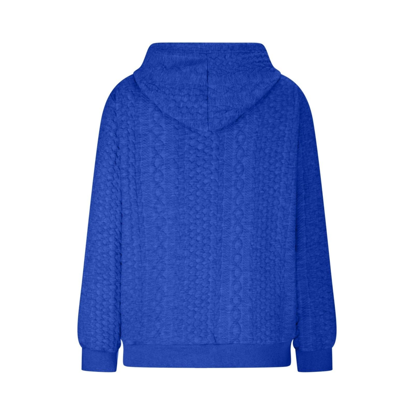 Trendy 2024 Fall Women's Waffle Long Sleeve Hoodie with Drawstring & Pockets - Casual Preppy Pullover Sweatshirt for Everyday Wear, College Campus & Outdoor Activities