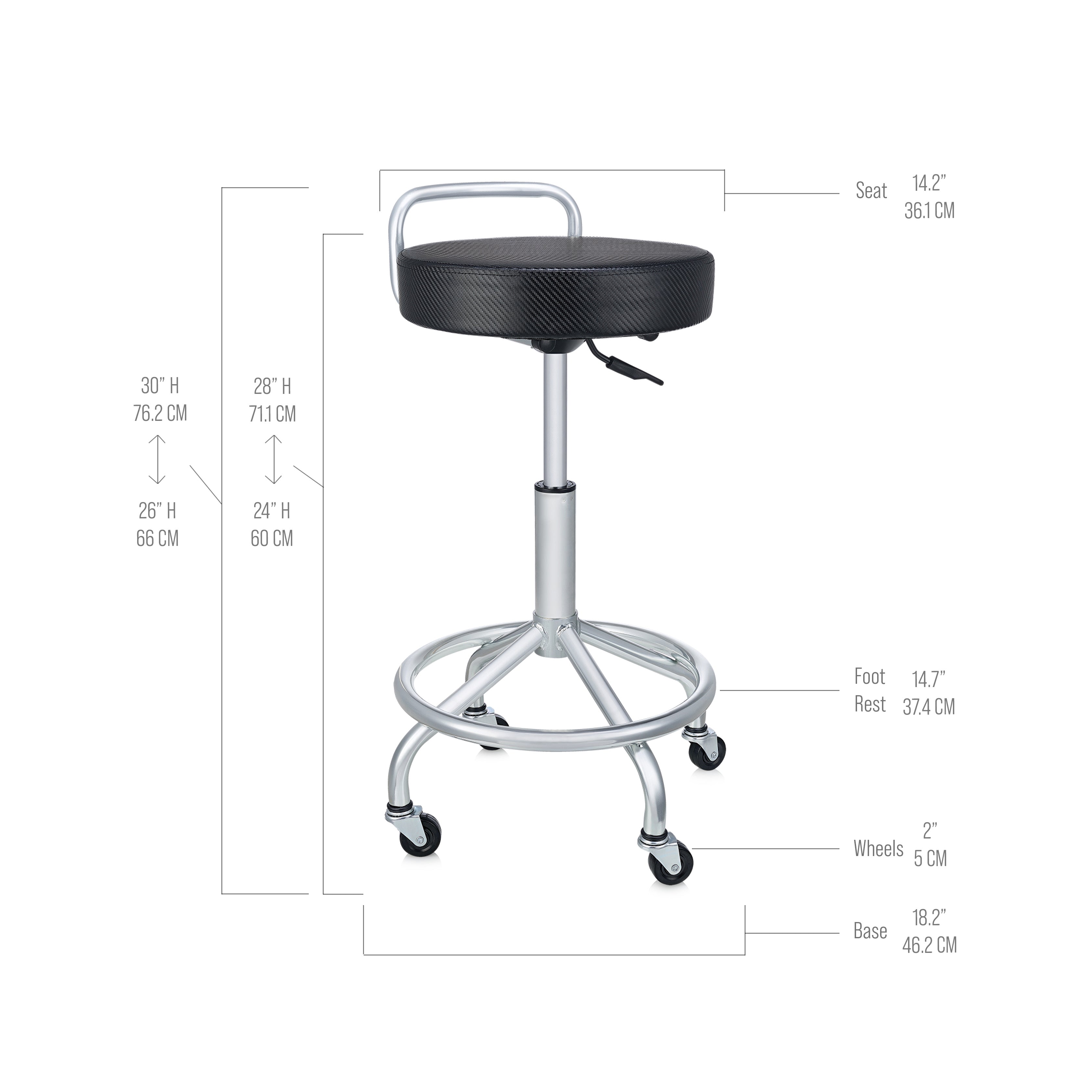 Ergonomic Adjustable Air Cushion Work Stool - Comfortable Office & Workshop Chair for Standing Desks, Garage, Factory & Salon Use