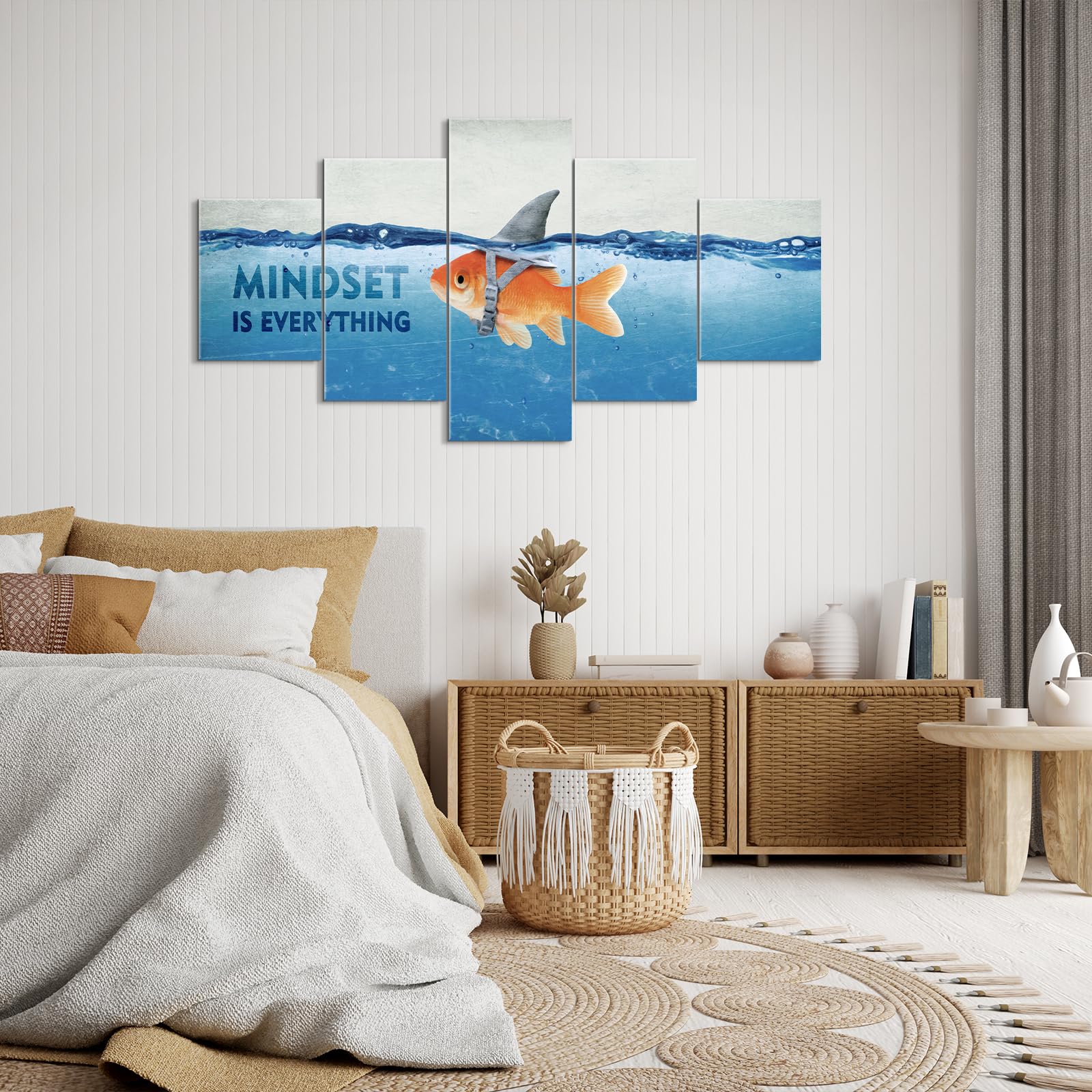 YOUHONG 5-Piece Motivational Canvas Wall Art Set - Inspirational Quotes Posters for Office, Classroom & Home Decor (70''W x 40''H) - Perfect for Boosting Productivity & Positive Mindset