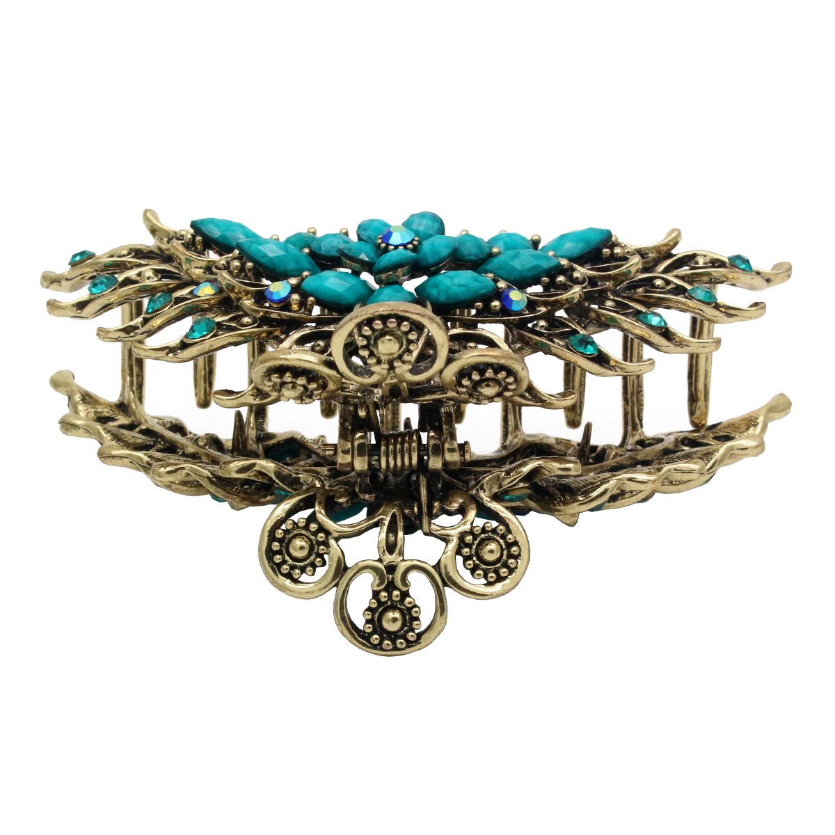 Large Metal Alloy Hair Claw Clip for Women - Strong Non-Slip Jaw Clamp Barrette for Thick Hair Updo | Bath & Swim Accessories | Perfect for Beach, Pool, Gym & Everyday Use - Blue
