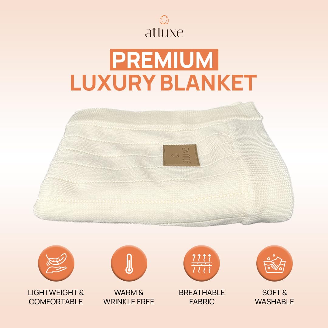 Premium Washable Organic Baby Blanket - 100% Merino Wool Soft Knit Blanket for Newborns (40