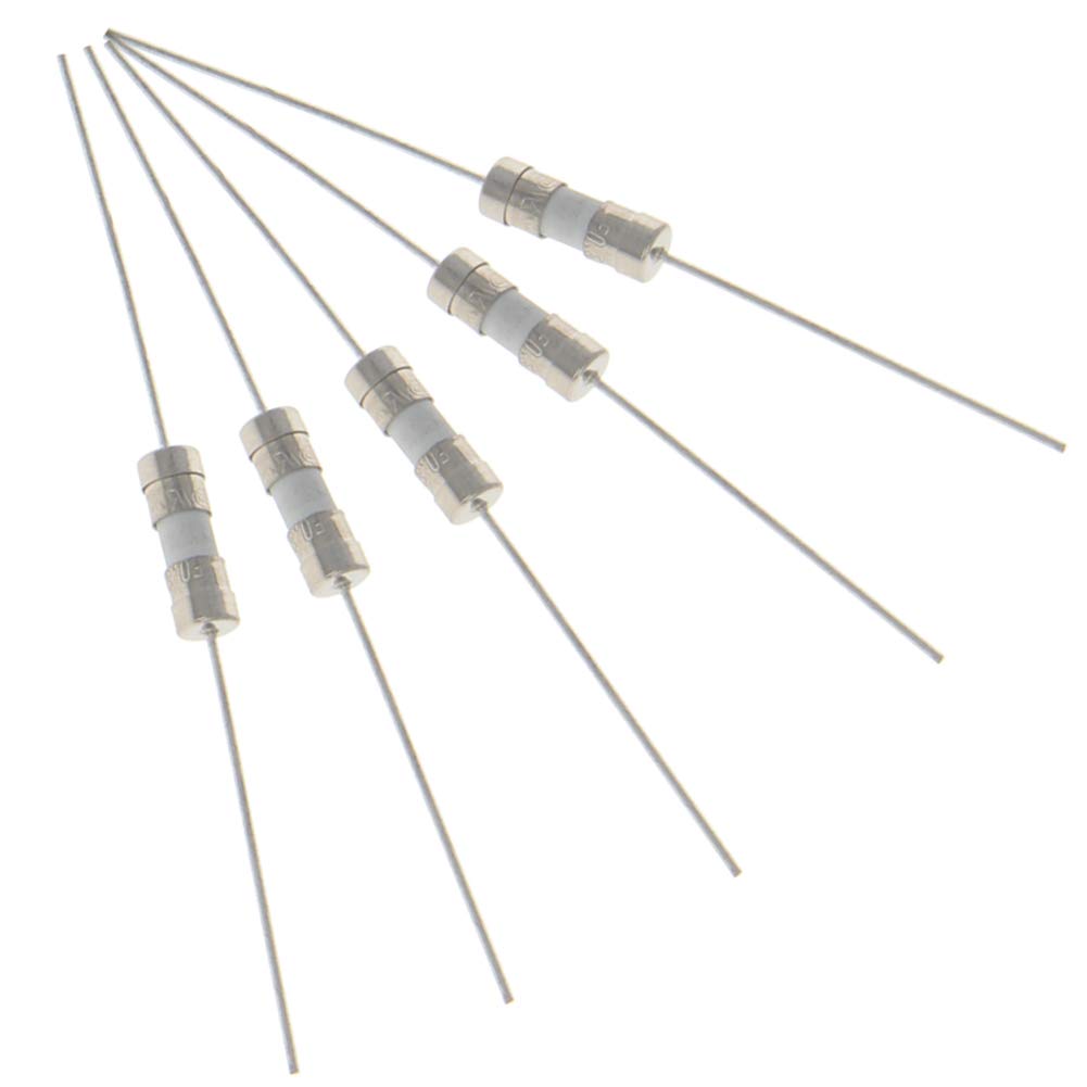 Fielect 20Pcs 1A 250V Slow Blow Ceramic Fuse - 3.6x10mm Axial Lead Time Delay Fuse (T1A) for Electronics, Appliances, and Power Supplies - Perfect for Circuit Protection in Home & Industrial Use