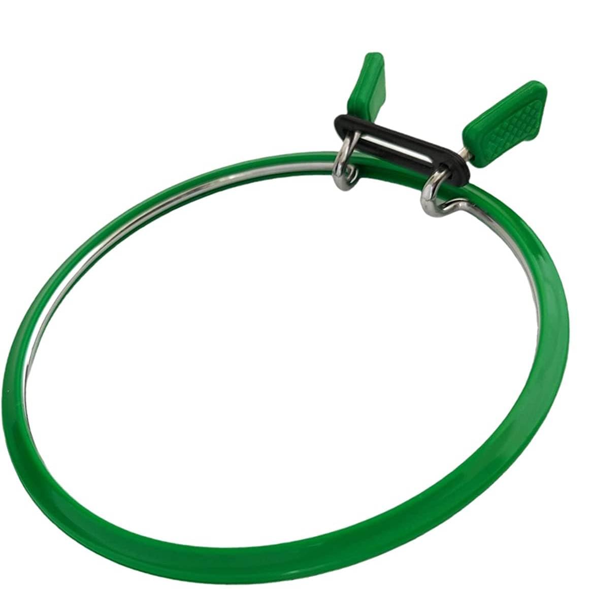 High-Quality Metal Spring Tension Embroidery Hoops for Cross Stitch & Darning - Medium Green Hoop for Perfect Fabric Tension | Ideal for Hand Embroidery, Needlework & Craft Projects