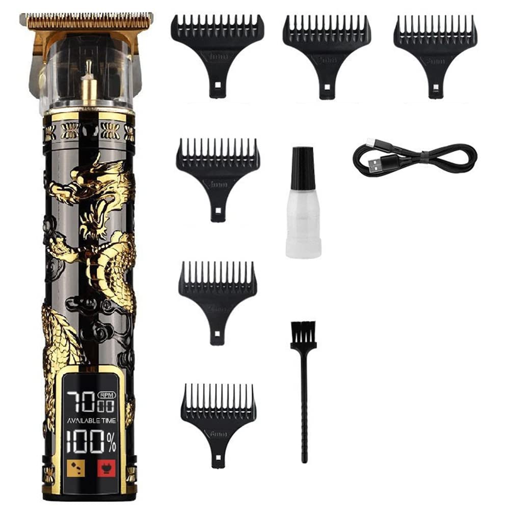 Kokonm Professional Hair Clipper for Men - USB Rechargeable Cordless Hair Trimmer & Beard Trimmer Kit with Adjustable Blades (Black) - Perfect for Home Haircuts, Beard Grooming & Personal Styling