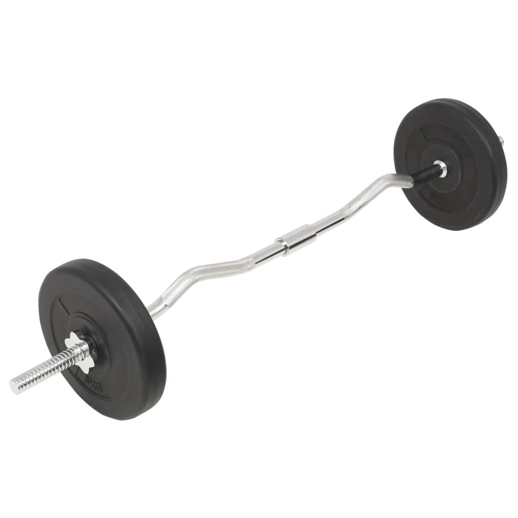 VidaXL 30kg Barbell and Dumbbell Set for Home Gym - Strength Training Equipment for Weightlifting, CrossFit & Fitness Workouts
