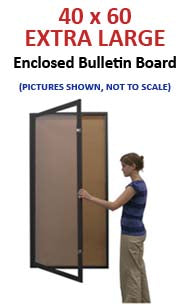 40x60 Extra Large Outdoor Enclosed Bulletin Board Swing Cases - Weatherproof Single Door Message Board for Schools, Offices & Community Centers - Perfect for Announcements, Notices & Event Postings