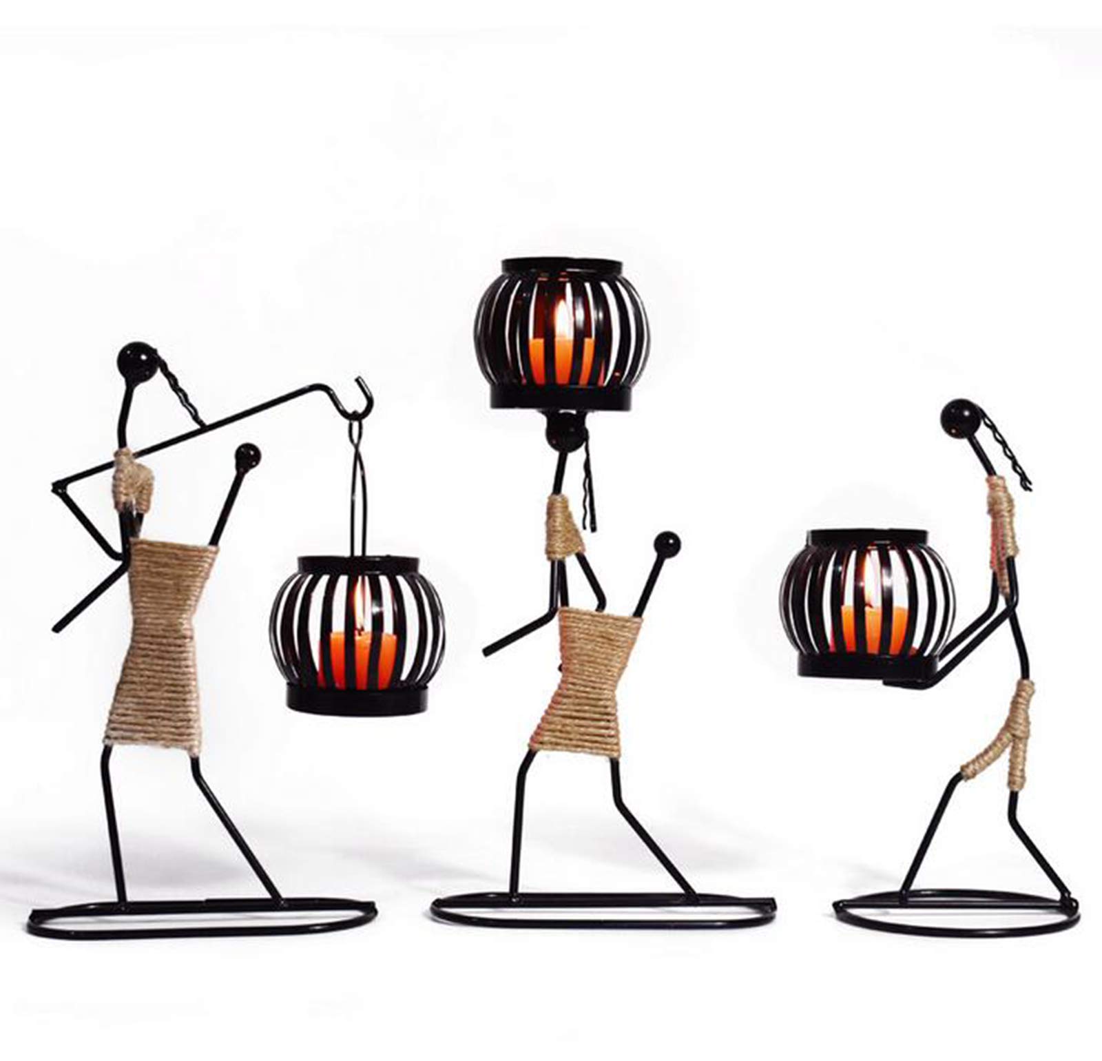 Vintage Wrought Iron Candle Holder for Dining Table, Desk & Halloween Decor - Elegant Home Decoration & Functional Candle Stand (Candles Not Included) | Perfect for Romantic Dinners, Spooky Parties & Cozy Home Ambiance