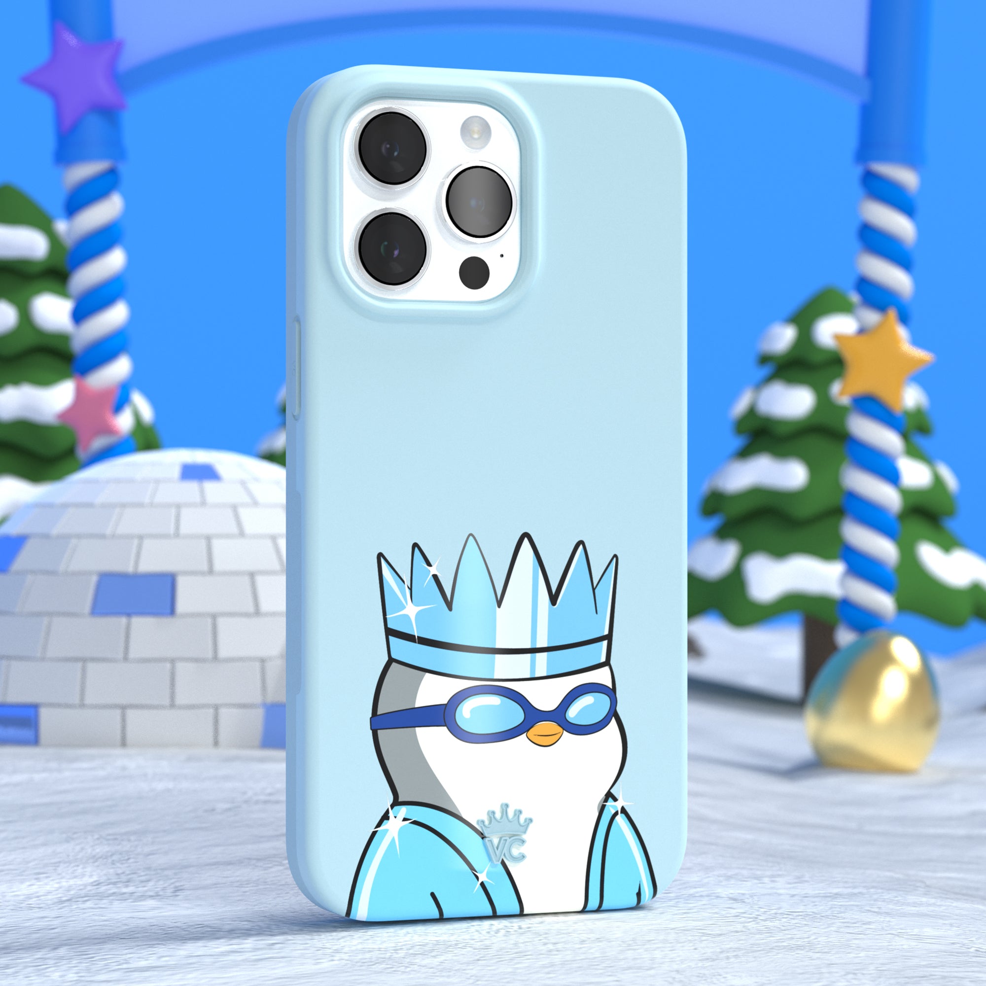 Pudgy Penguins Polar Blue iPhone Case - Cute & Durable Protective Cover for iPhone 13/14/15 - Perfect for Everyday Use, Travel & Gifts
