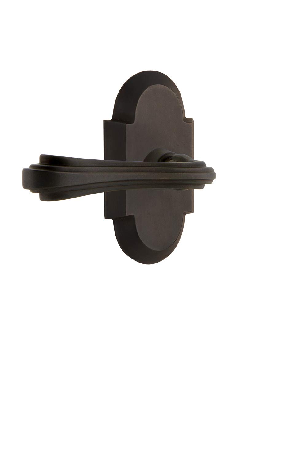 Vintage Cottage Plate Single Dummy Fleur Lever Door Handle - Oil-Rubbed Bronze Finish for Farmhouse, French Country & Rustic Home Decor