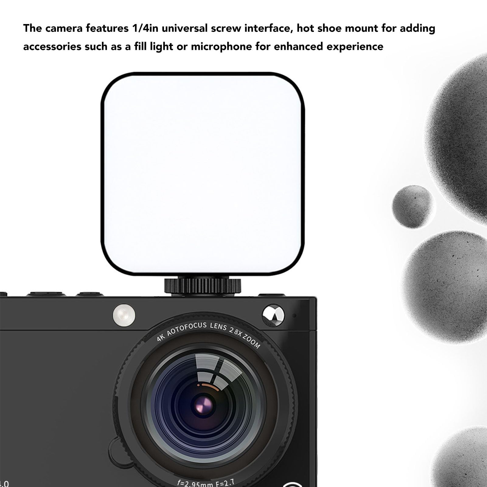 64MP Autofocus HD 4K Vlogging Digital Camera with 28x Digital Zoom, 2.83