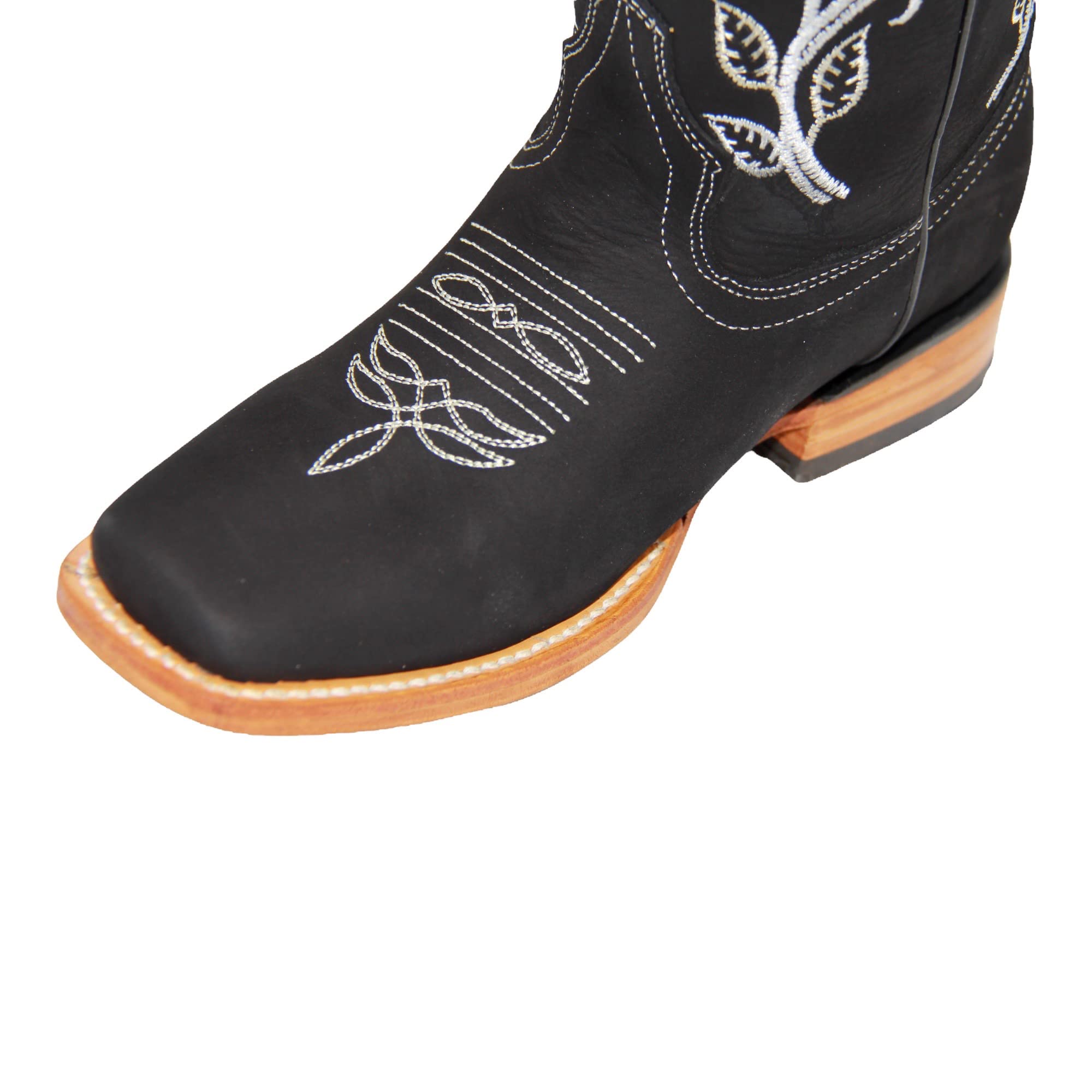**Women's Western Cowboy Boots - Square Toe Embroidered Floral Roses Cowgirl Boots for Country Dancing & Rodeo (Black)**