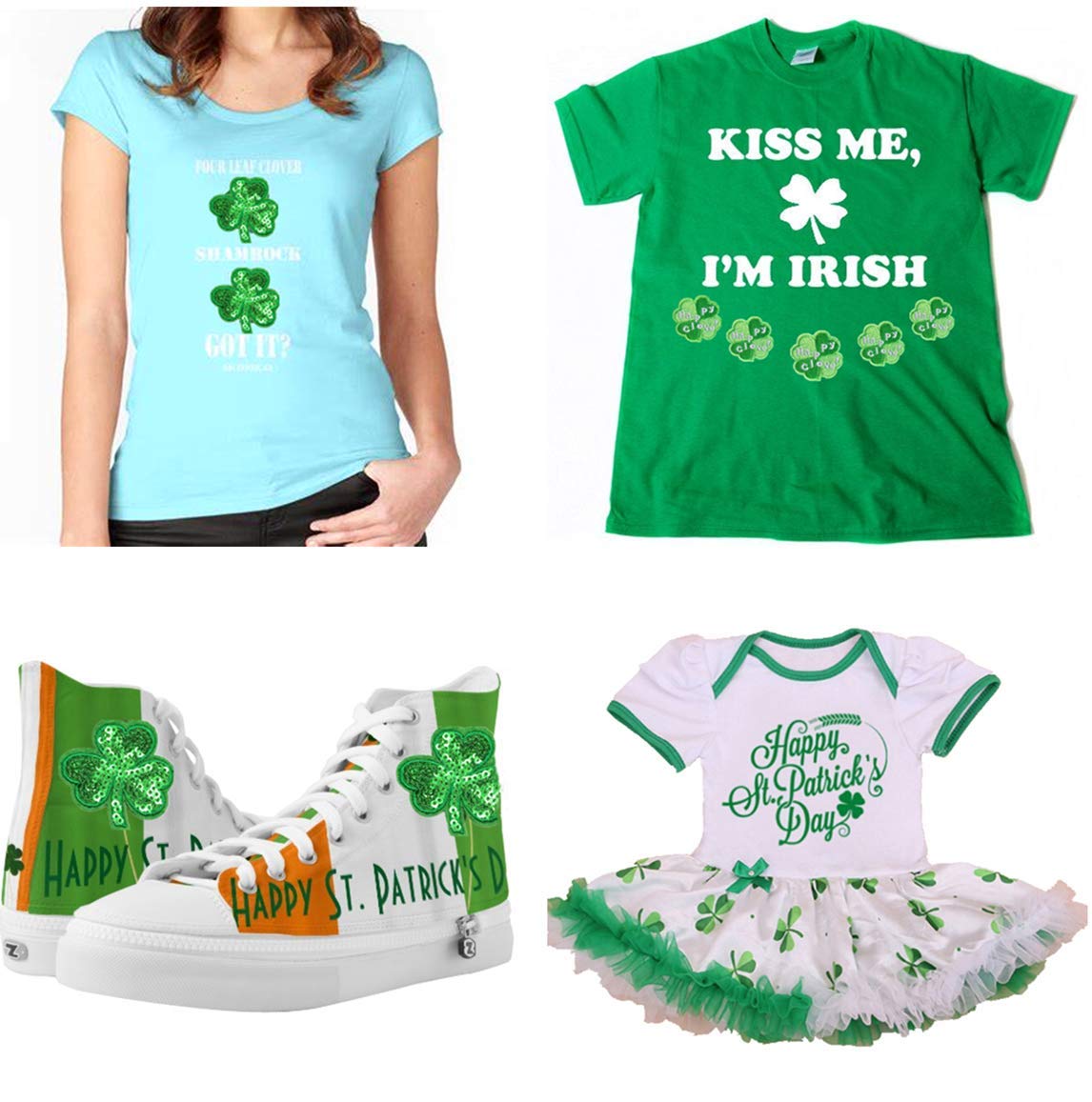 12 Pieces Lucky Shamrock Iron-On Patches - 4 Leaf Clover Embroidered Appliques for Clothing, Hats, Jackets & Backpacks - St. Patrick's Day Decorations & DIY Craft Supplies (3 Clover Design) - Perfect for Costumes, Gifts & Festival Accessories