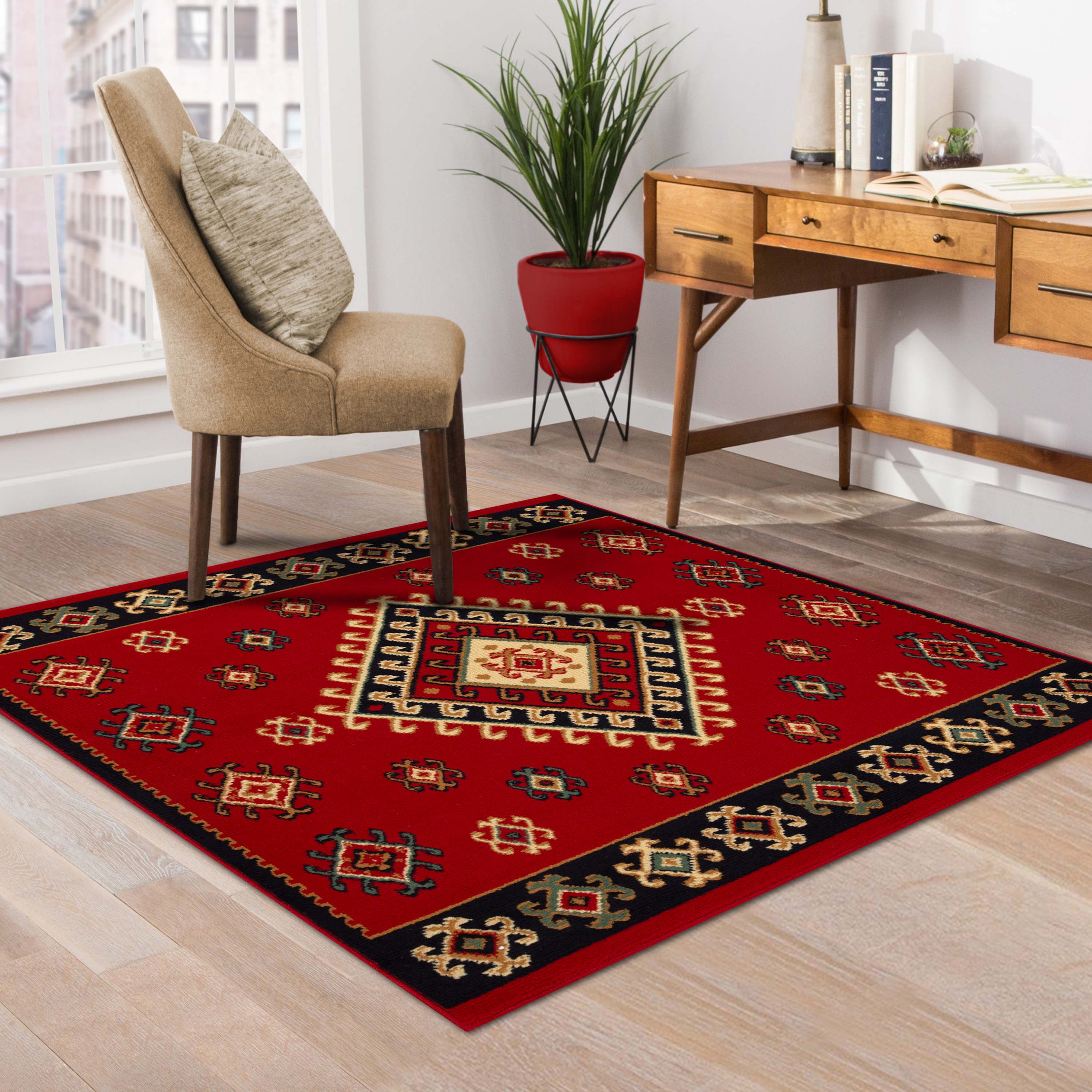 Southwestern Medallion Ultra Soft Indoor Area Rug or Runner - Non-Slip Bohemian Style Carpet for Living Room, Bedroom, Hallway - Perfect for Home Decor & Cozy Spaces