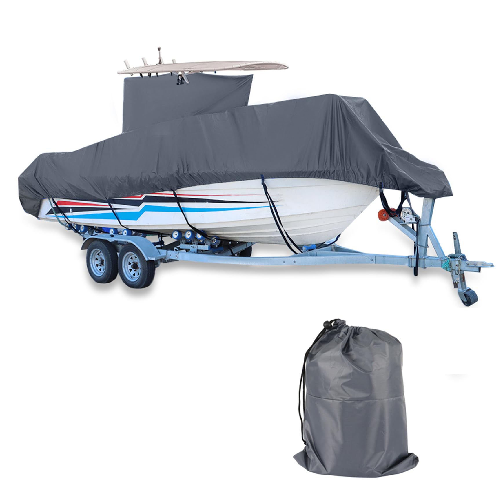 420D Heavy-Duty T-Top Boat Cover for 20'-22' Boats (106