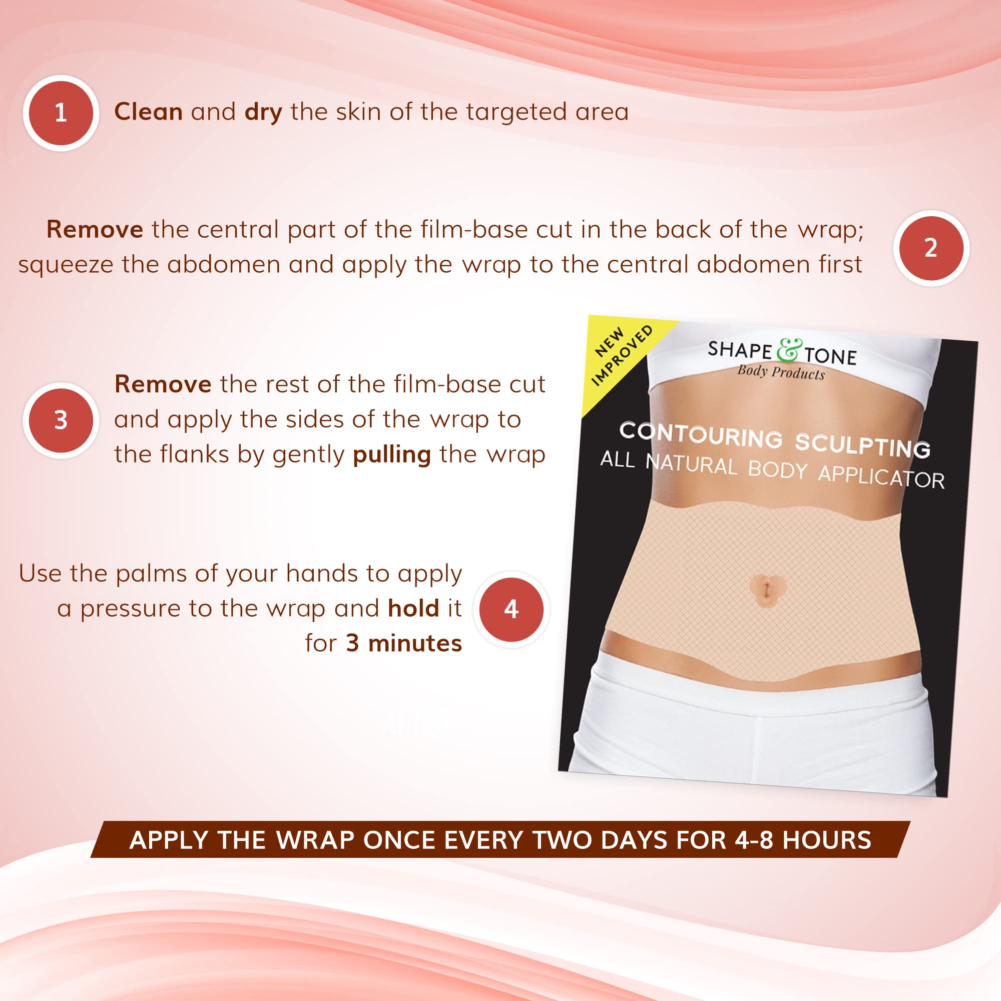 All Natural Moisturizing Body Applicator Wrap for Weight Loss & Toning - Easy to Use Slimming Body Wraps (6 Pack) | Perfect for Spa Days, Post-Workout Recovery & At-Home Body Contouring