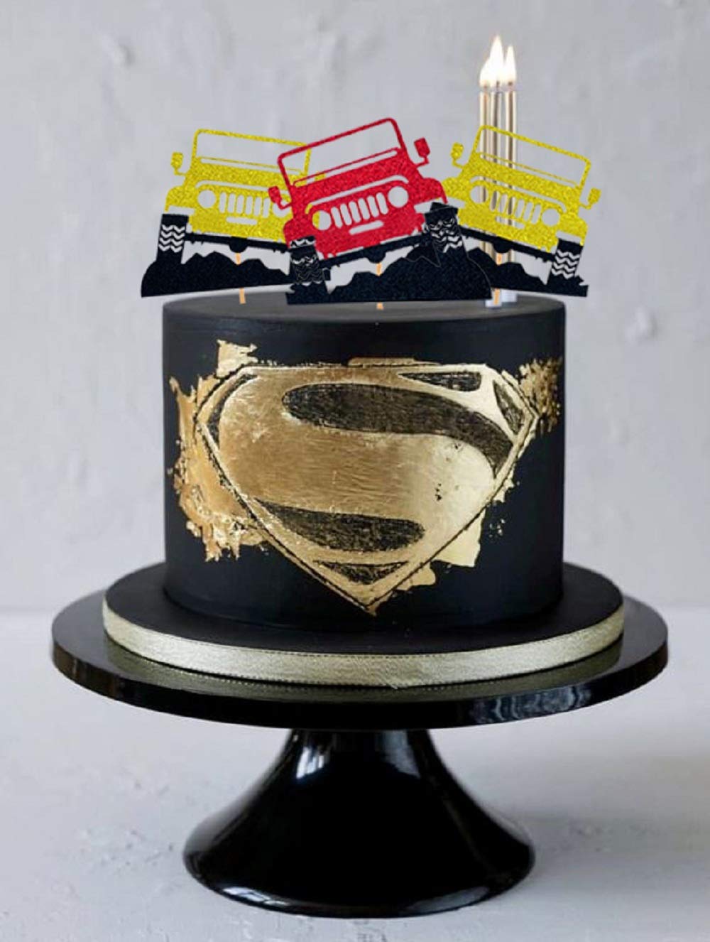 JeVenis 24 PCS Car Cake Toppers - Vehicle Themed Cupcake Decorations for Birthday Parties, Baby Showers & Gender Reveals - Perfect for Boys, Men & Car Enthusiasts