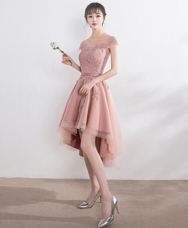 Elegant Cut Lace Tulle Short Prom Dress - High Low Hem Evening Gown for Homecoming, Party & Special Occasions