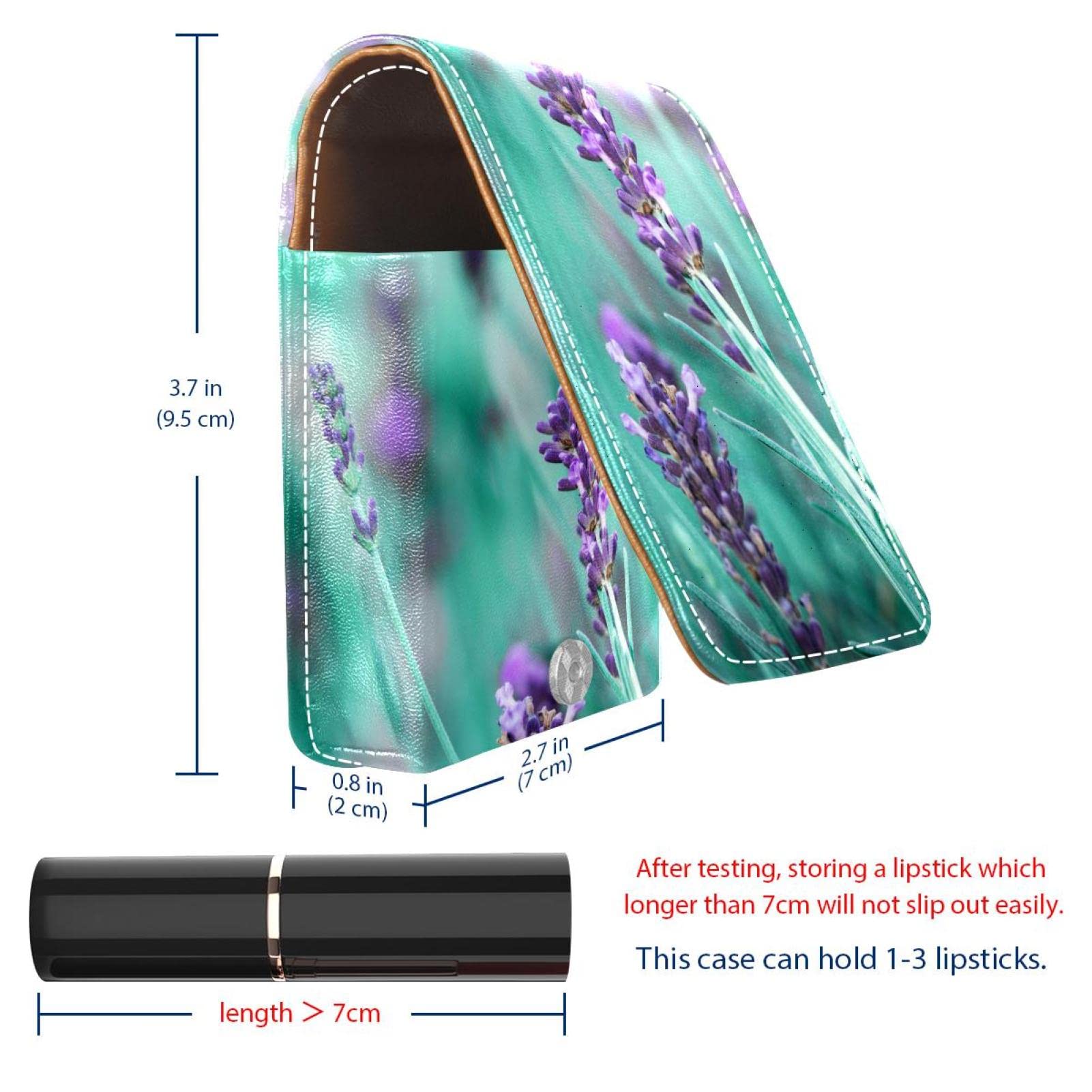 Personalized Lipstick Case - Portable Makeup Bag & Cosmetic Pouch Organizer with Lavender Purple Flower Design | Perfect for Travel, Gift & Daily Makeup Storage