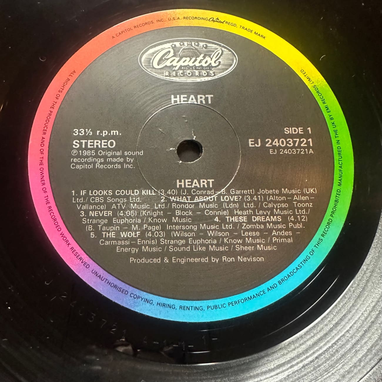 Heart - Self Titled (1985 UK Import) Vinyl Record EJ 24 0372 1 | Classic Rock Album for Collectors & Music Lovers | Perfect for Vinyl Enthusiasts & 80s Music Fans