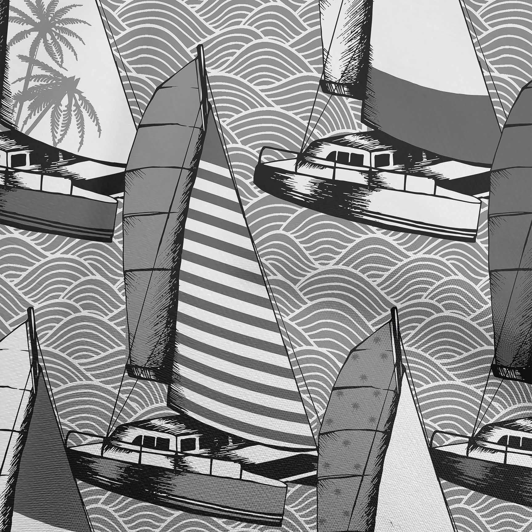 oneOone Velvet Gray Nautical Print Fabric by The Yard - 58 Inch Wide for DIY Clothing, Home Decor & Sewing Projects | Soft, Durable & Easy to Sew