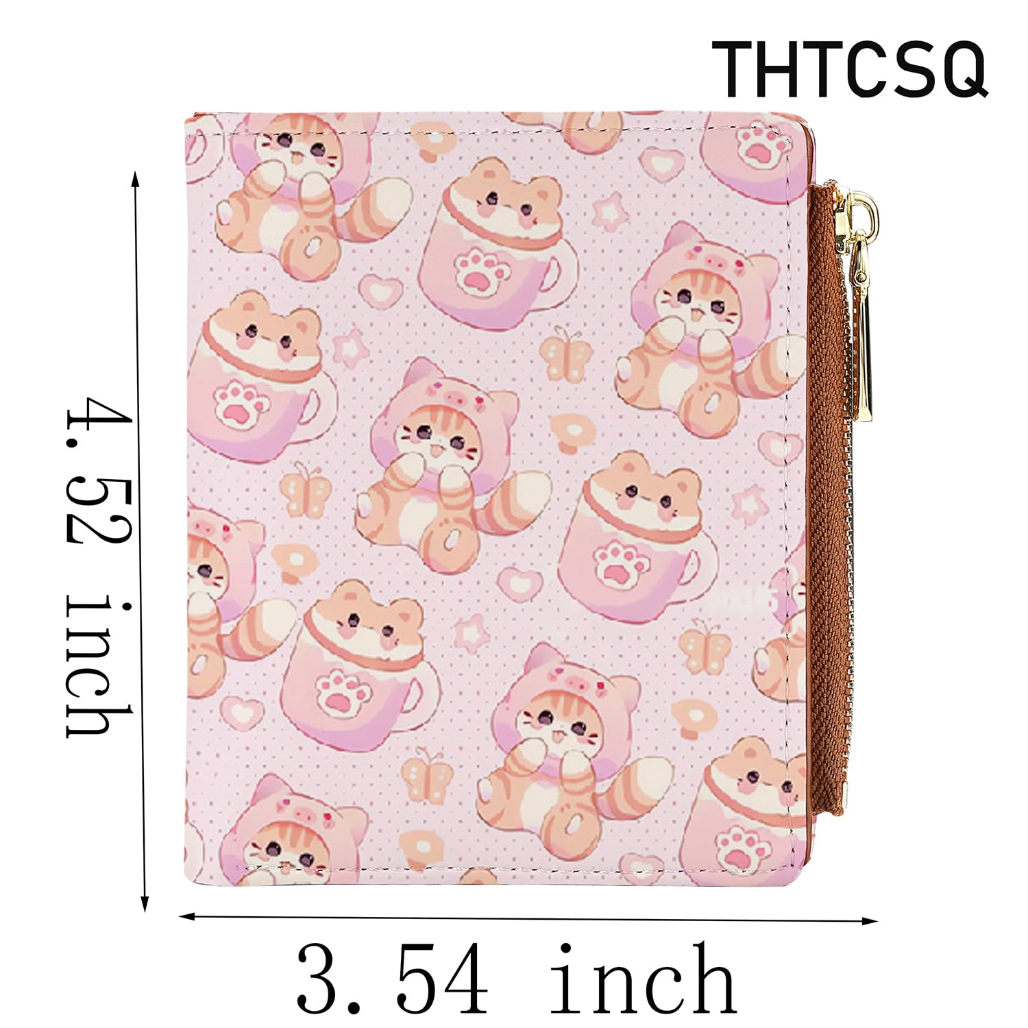 Cute Cat Leather Wallet for Women - Personalized Cat Lover Gift for Daughter & Granddaughter | Perfect for Everyday Use, Birthday & Holiday Gifts
