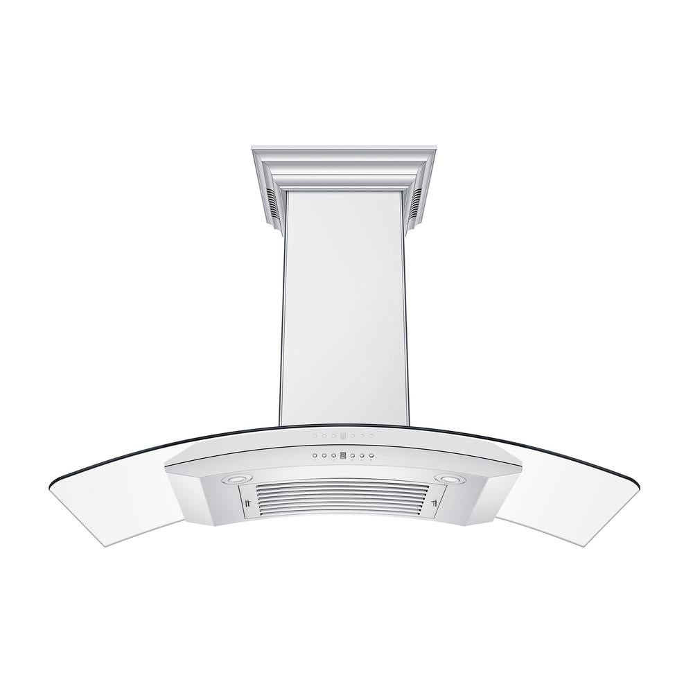 ZLINE KN4CRN BT Stainless Steel Wall Mount Range Hood with Ducted Ventilation & Built-in CrownSound Bluetooth Speakers - Perfect for Modern Kitchens & Open-Concept Living Spaces