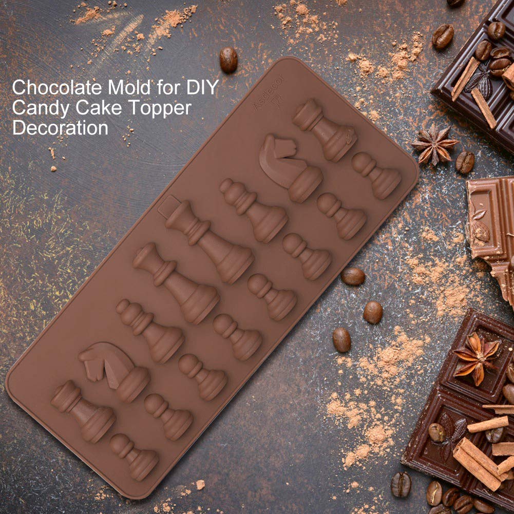 Premium Silicone Chess Piece Chocolate Candy Mold - DIY Fondant Cake Topper for International Chess Themed Desserts | Perfect for Birthday Parties, Game Nights & Baking Decorations