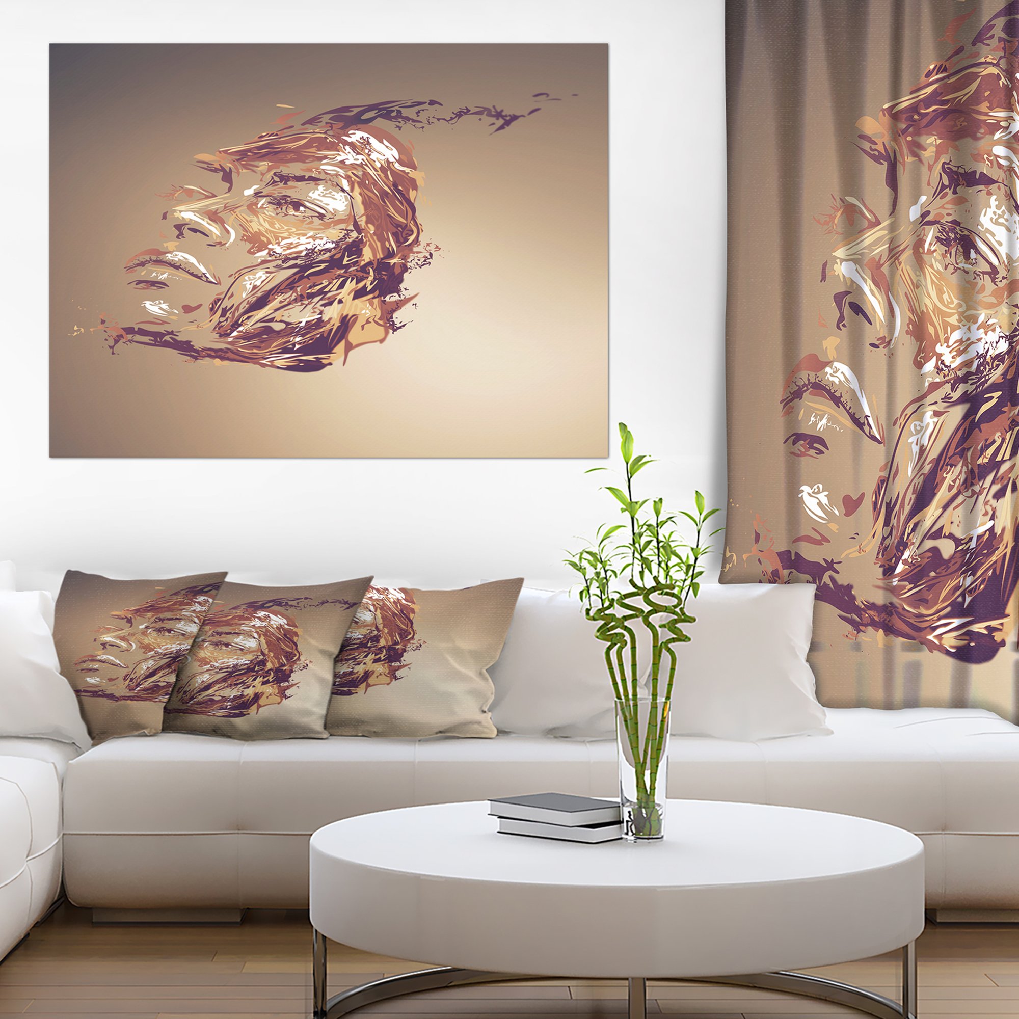 Abstract Woman Portrait Chocolate Art - Modern Canvas Wall Print for Living Room, Bedroom & Office Decor