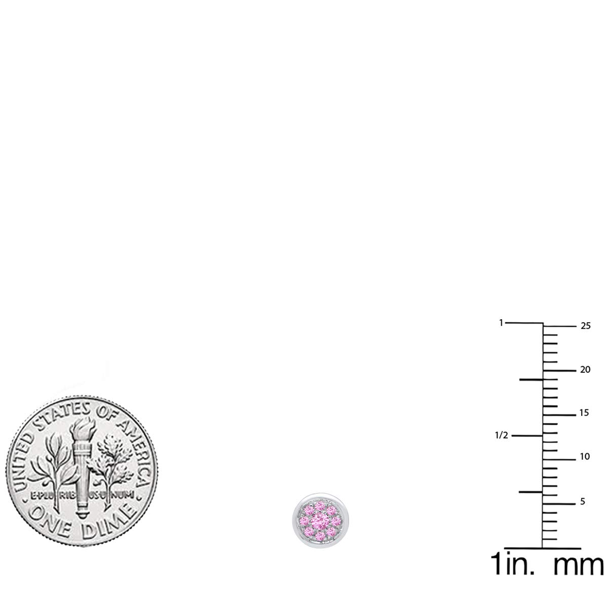 18K Solid White Gold Pink Sapphire Cluster Stud Earrings for Women | Elegant Jewelry Gift for Birthday, Anniversary & Special Occasions