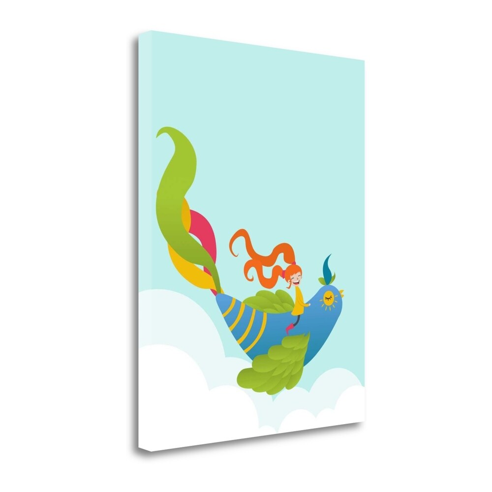 Bird And Girl By Volkan Dalyan - Premium Giclee Art Print on Gallery Wrapped Canvas - Ready to Hang Wall Decor - Perfect for Living Room, Bedroom or Office
