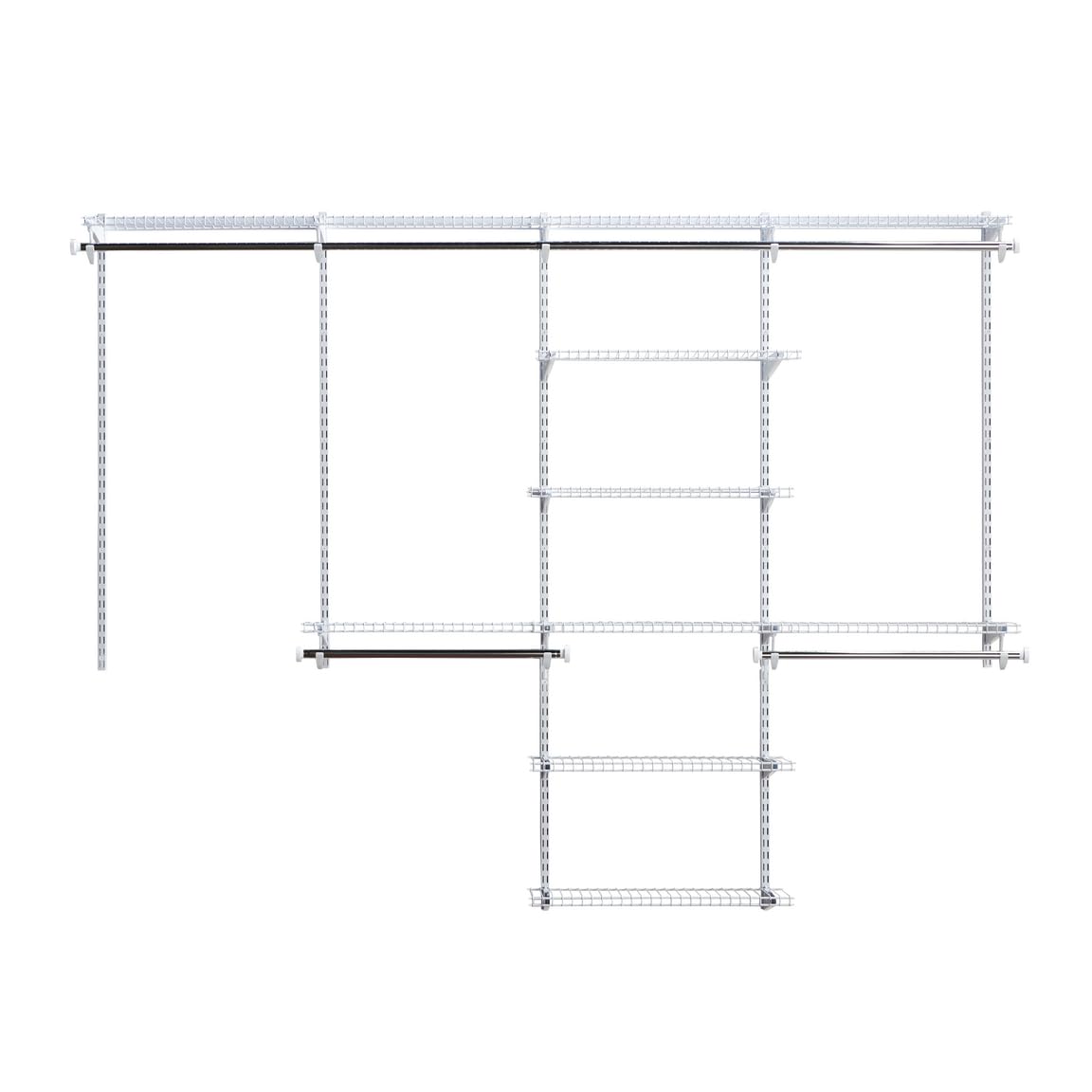 Rubbermaid Configurations Closet Shelves & Hanging Kit - 2 Pack 26-Inch White Shelves for Custom Pantry Organization | Perfect for Home, Laundry Room, Bathroom, Mudroom, Pantry & Linen Closet Storage | Space-Saving Solution for Clothes, Towels & Household Items