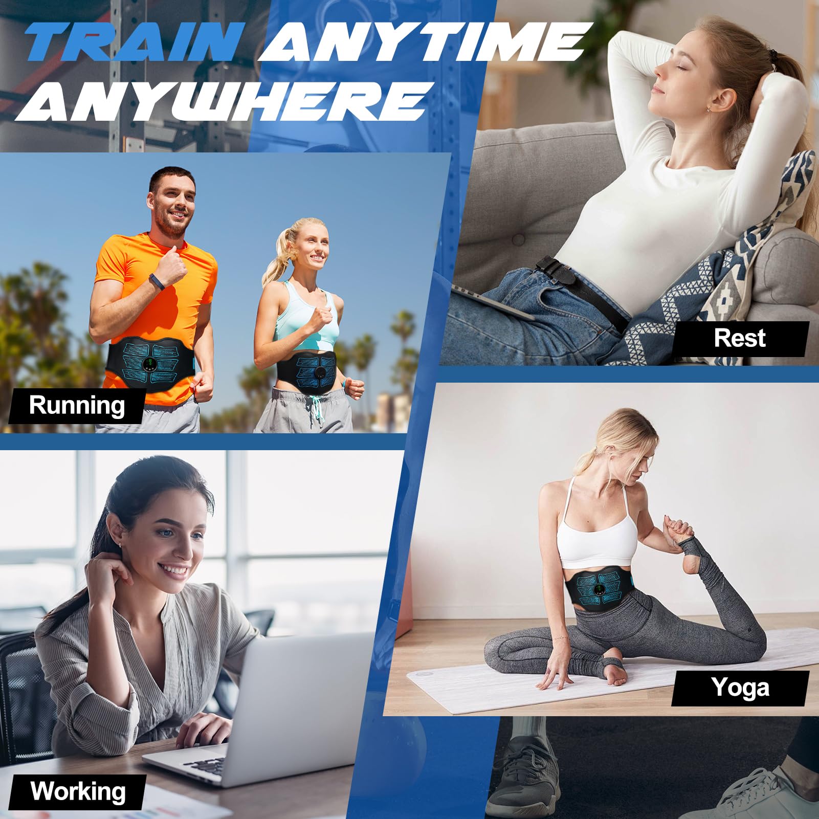 FDA Cleared MHD TENS Muscle Stimulator - Dual Channel TENS & EMS Therapy Device with 12 Preset Programs for Pain Relief, Muscle Recovery & Toning - Perfect for Home Gym, Physical Therapy & Post-Workout Recovery