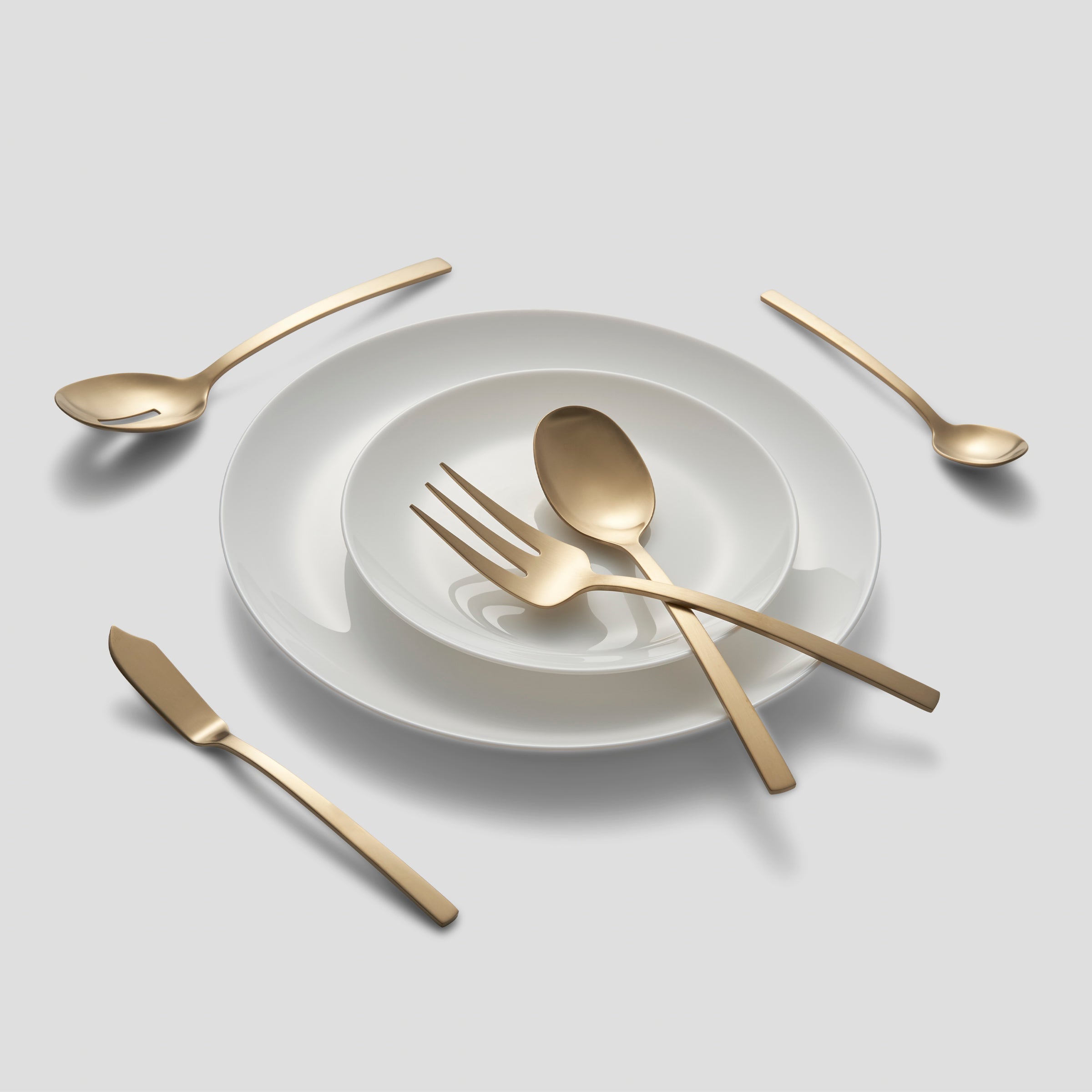 Beacon Gold Satin 45-Piece Flatware Set - Elegant Stainless Steel Cutlery for Dining, Wedding, and Special Occasions