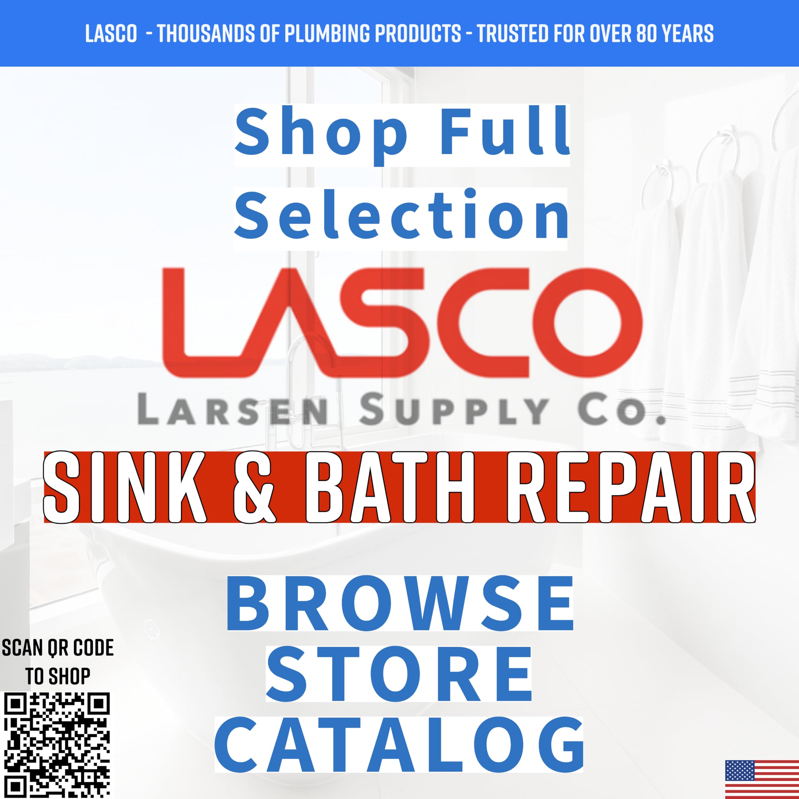 LASCO 01-9403 American Standard Renu Series 2-Valve Tub & Shower Trim Kit with Stems, Handles, Flanges & Nipples in Chrome Finish - Perfect for Bathroom Renovation and Plumbing Upgrades